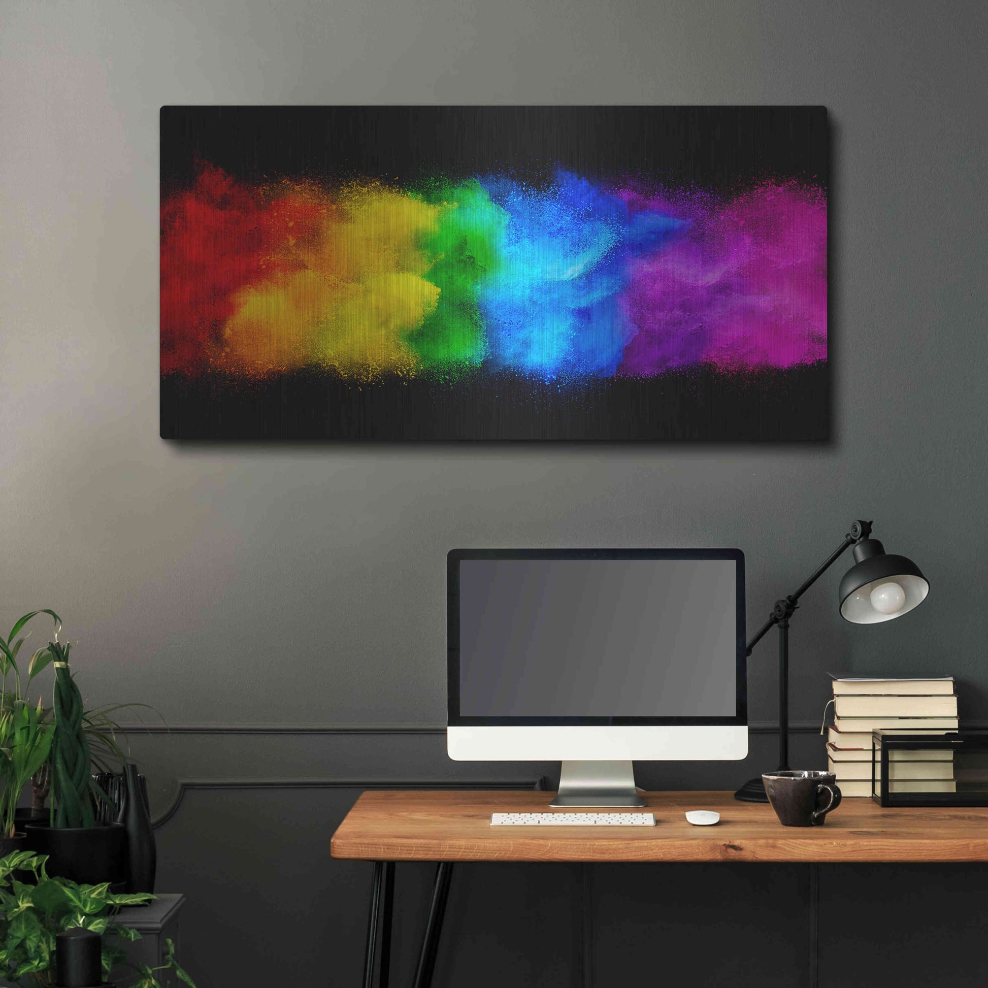 Luxe Metal Art 'Radiant Hurricane' by Epic Portfolio, Metal Wall Art,48x24