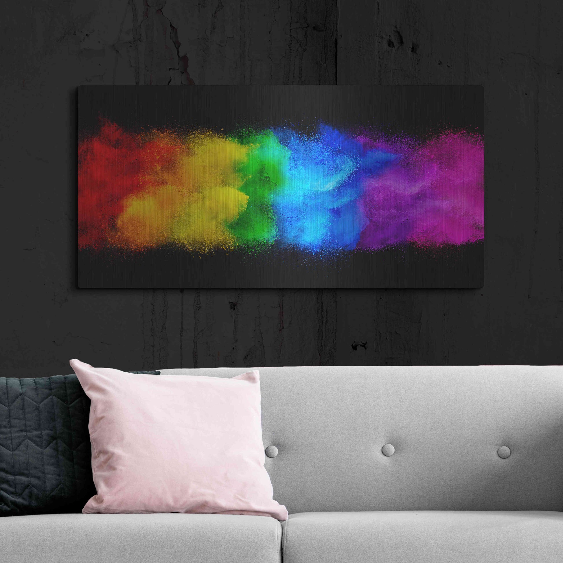 Luxe Metal Art 'Radiant Hurricane' by Epic Portfolio, Metal Wall Art,48x24