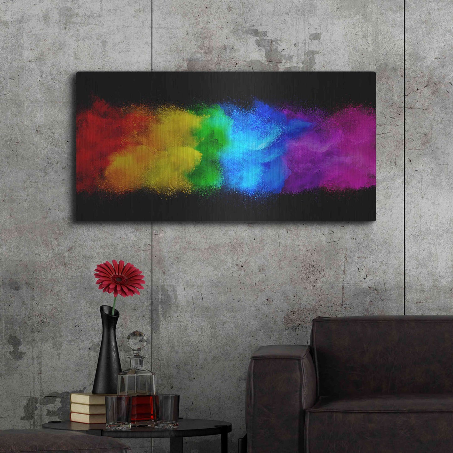 Luxe Metal Art 'Radiant Hurricane' by Epic Portfolio, Metal Wall Art,48x24