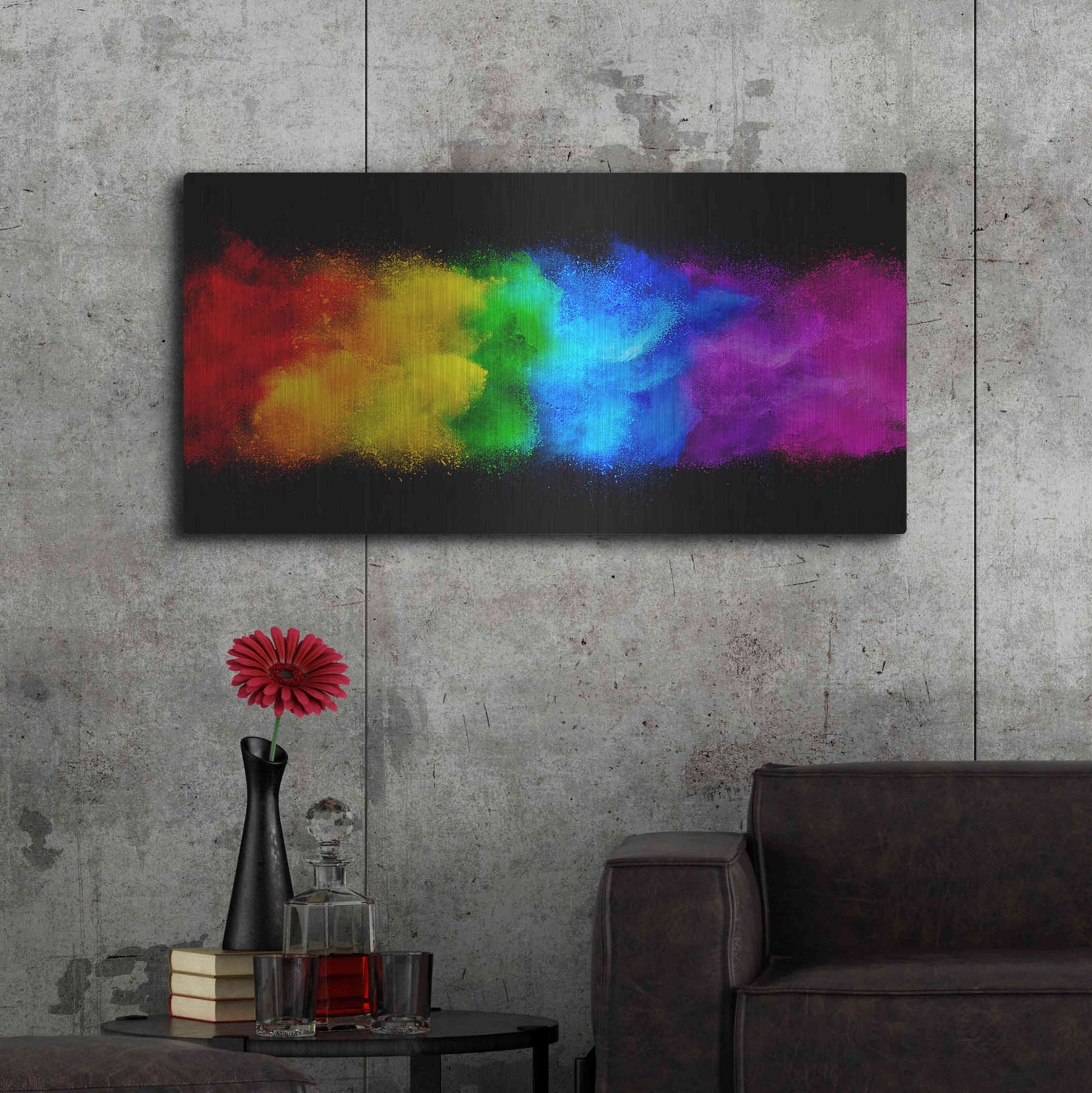 Luxe Metal Art 'Radiant Hurricane' by Epic Portfolio, Metal Wall Art,48x24