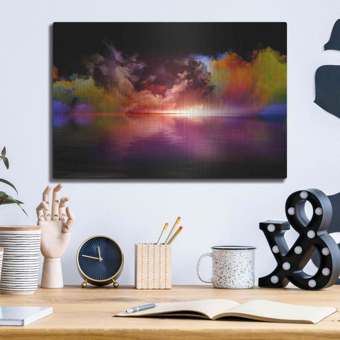 Luxe Metal Art 'Storm Surge' by Epic Portfolio, Metal Wall Art,16x12