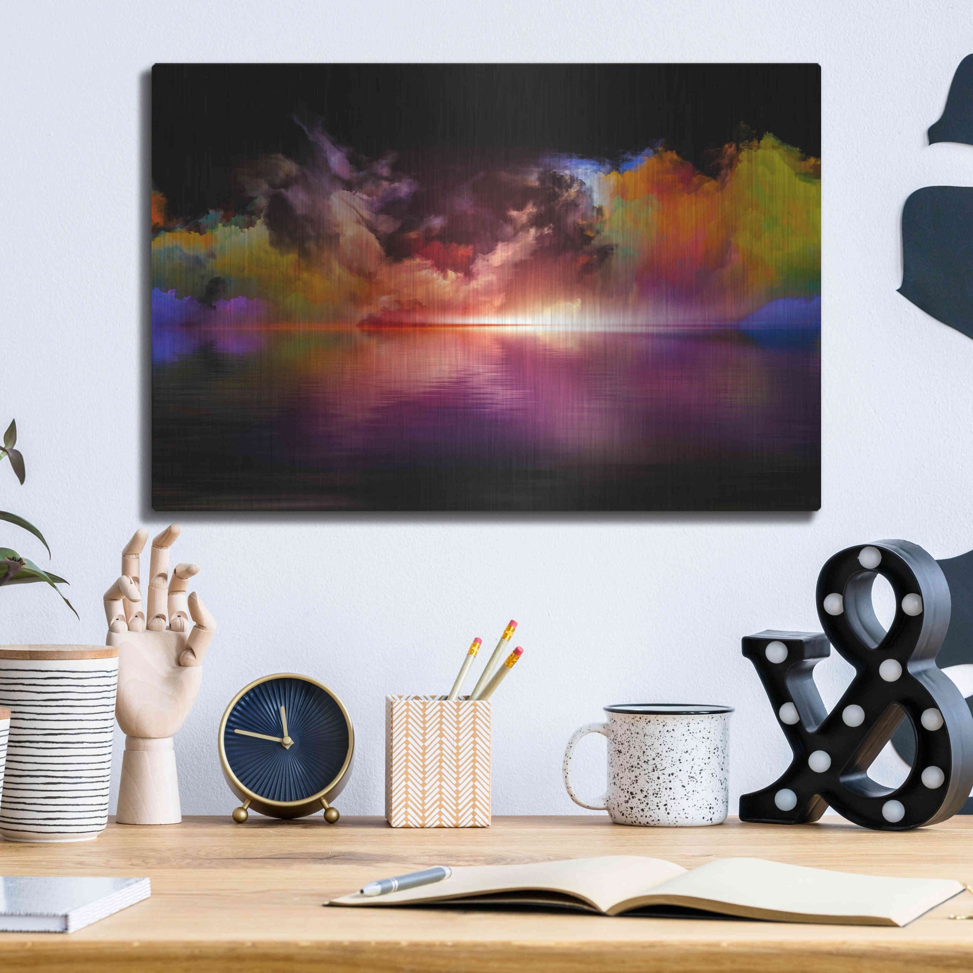 Luxe Metal Art 'Storm Surge' by Epic Portfolio, Metal Wall Art,16x12