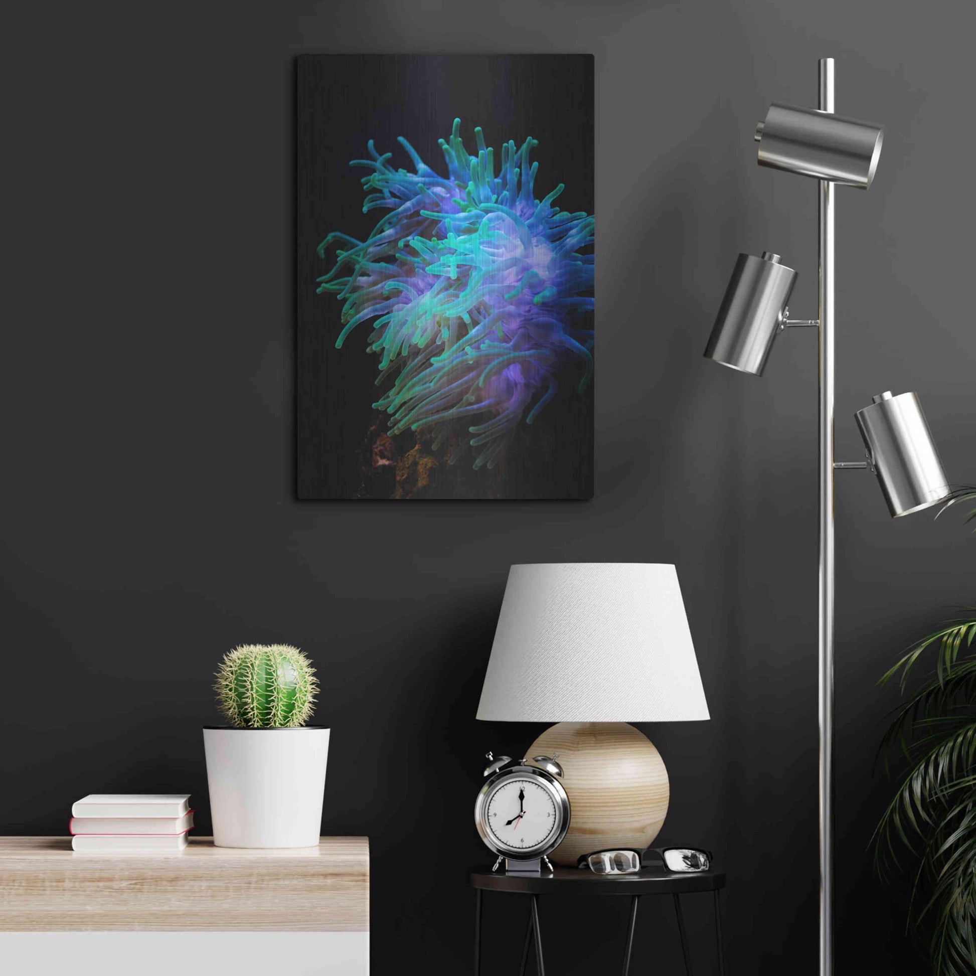 Luxe Metal Art 'Actinia' by Epic Portfolio Metal Wall Art,16x24