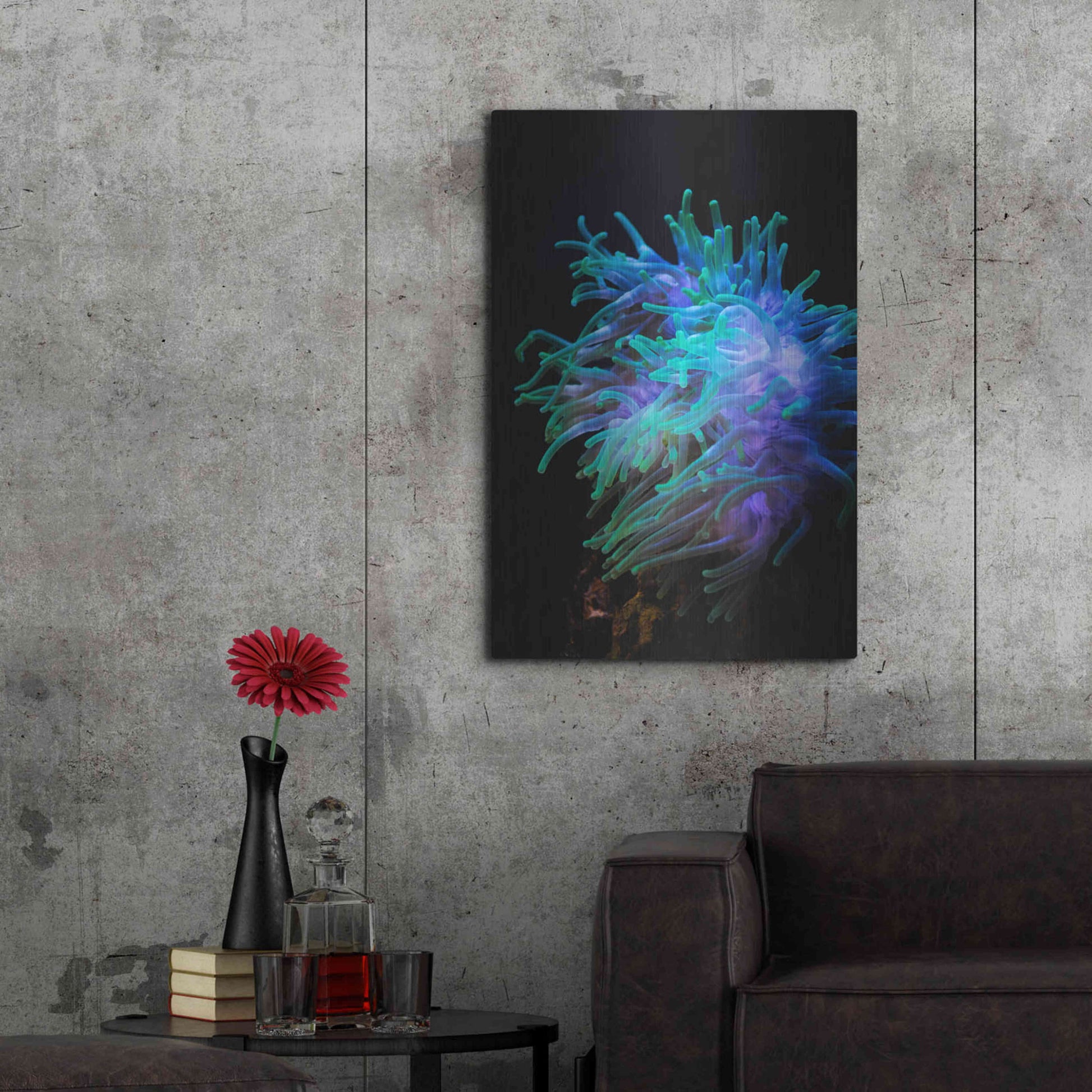 Luxe Metal Art 'Actinia' by Epic Portfolio Metal Wall Art,24x36