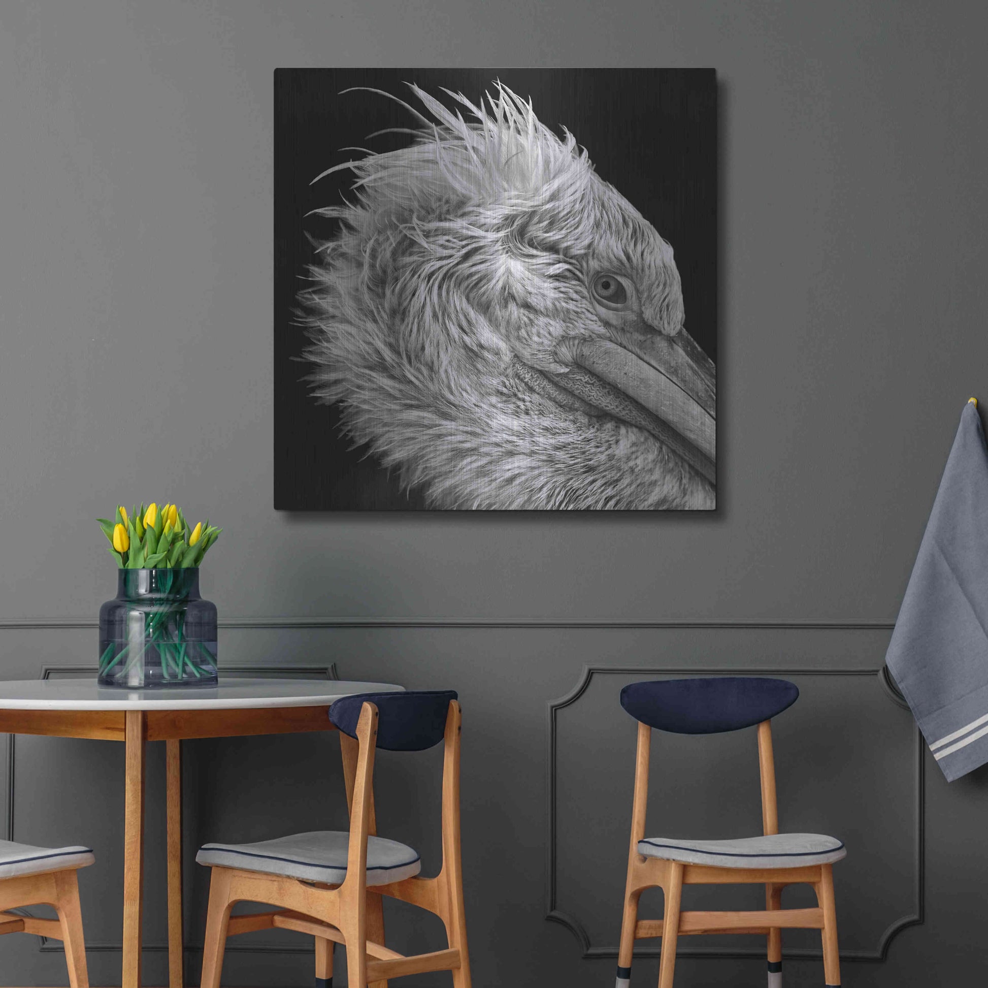 Luxe Metal Art 'Bad Hairday' by Epic Portfolio Metal Wall Art,36x36