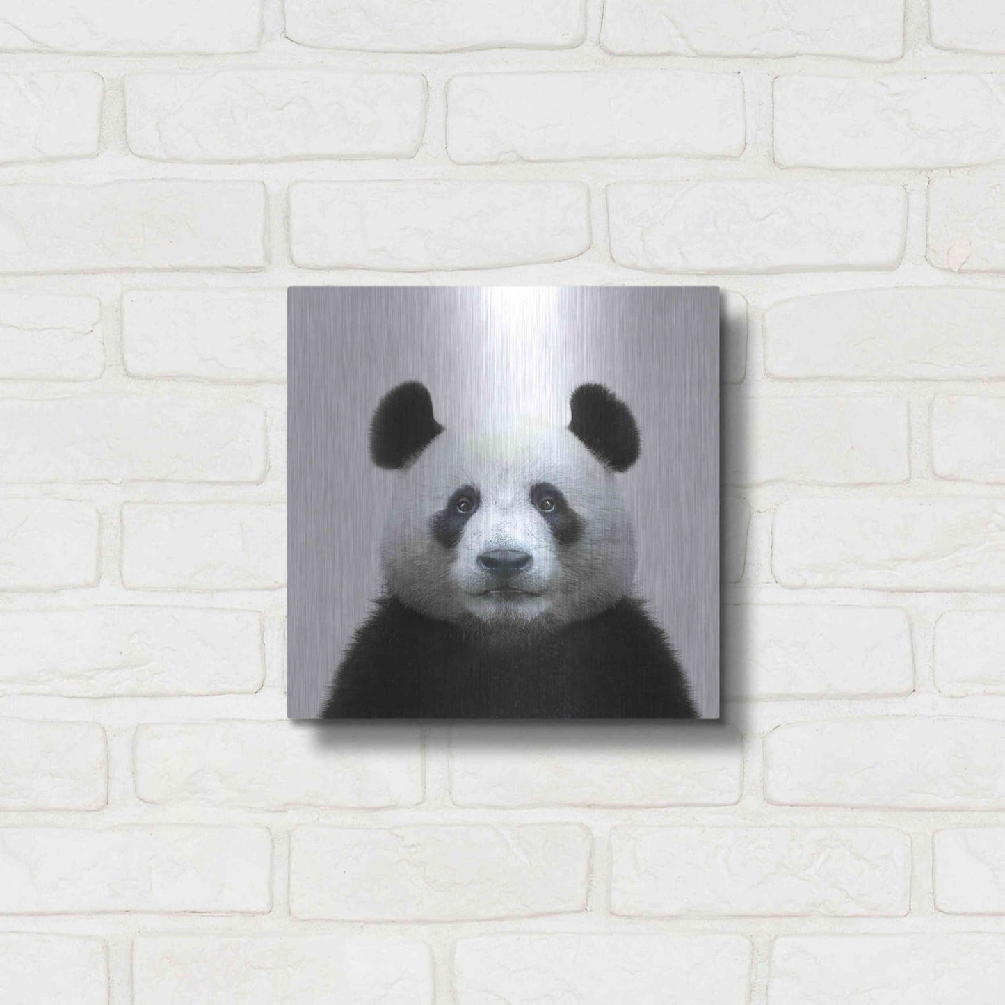 Luxe Metal Art 'Bamboo Bear' by Epic Portfolio Metal Wall Art,12x12