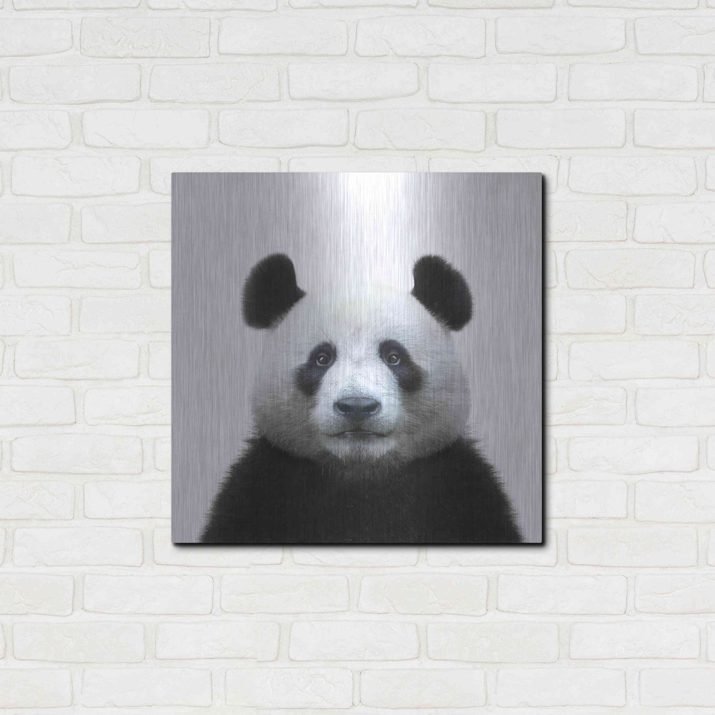 Luxe Metal Art 'Bamboo Bear' by Epic Portfolio Metal Wall Art,24x24