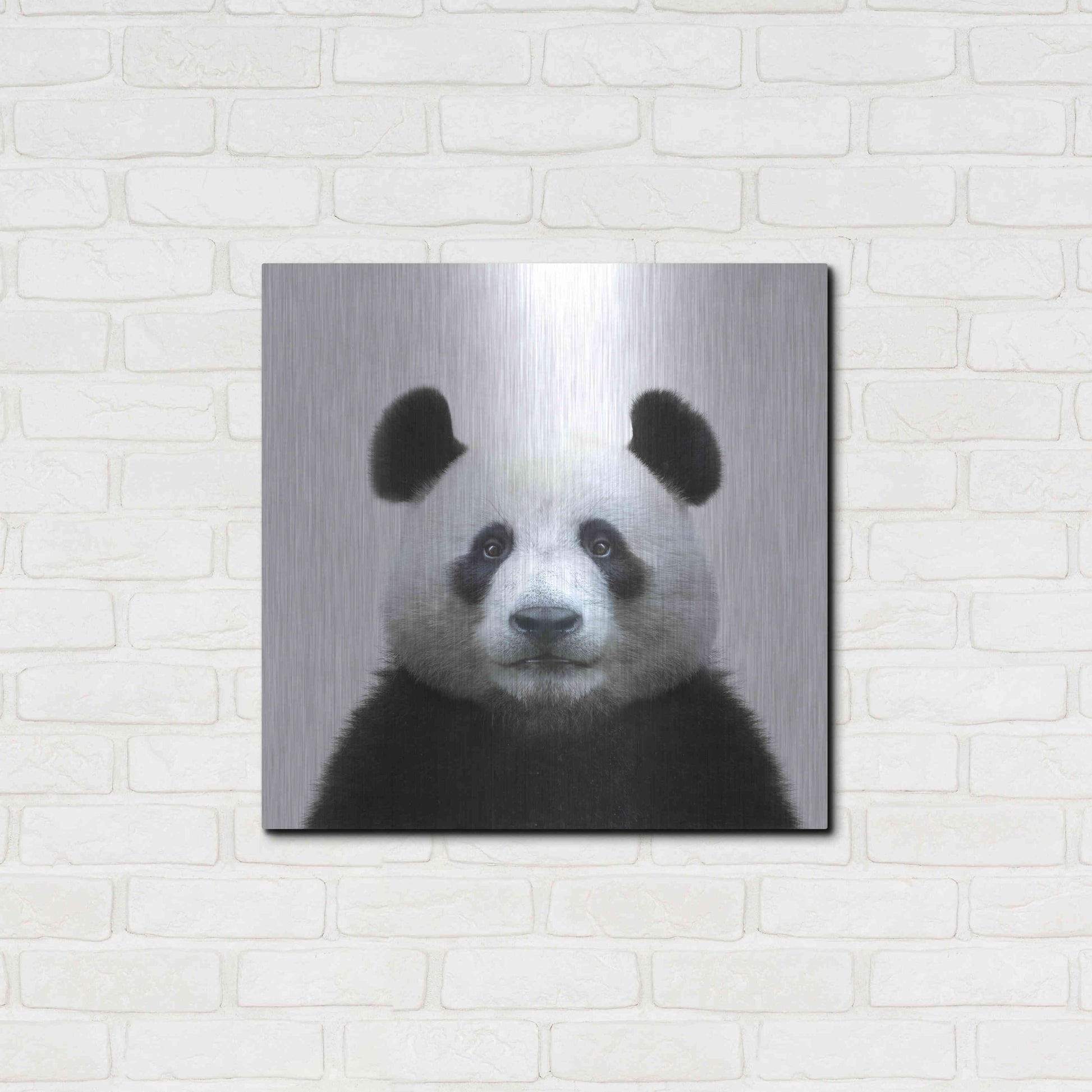 Luxe Metal Art 'Bamboo Bear' by Epic Portfolio Metal Wall Art,24x24