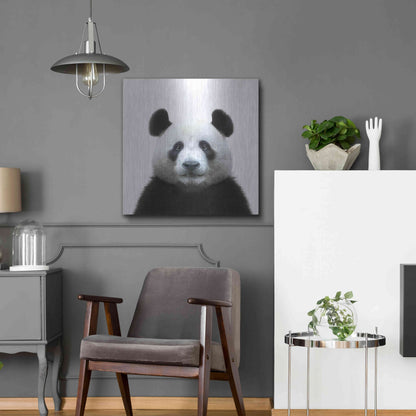 Luxe Metal Art 'Bamboo Bear' by Epic Portfolio Metal Wall Art,24x24