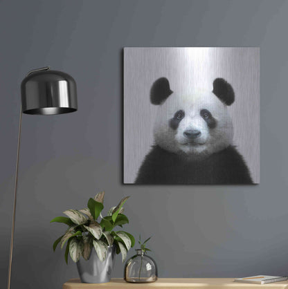 Luxe Metal Art 'Bamboo Bear' by Epic Portfolio Metal Wall Art,24x24