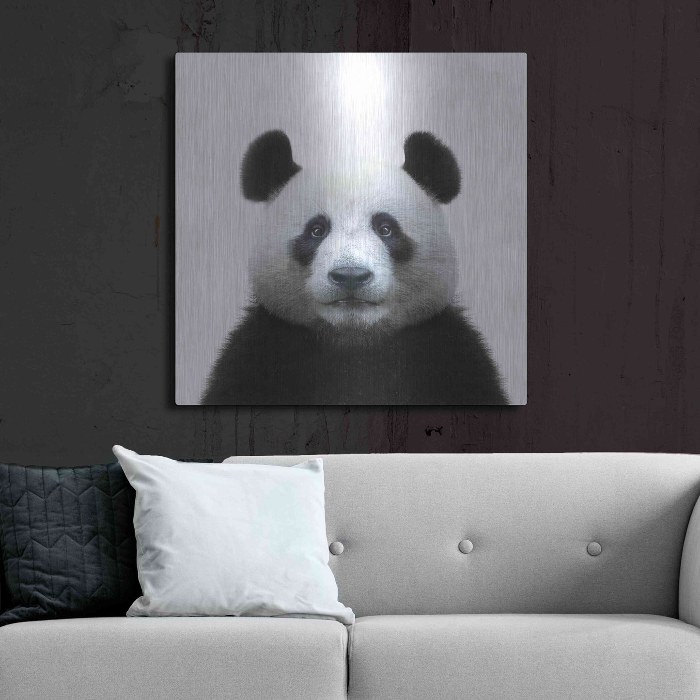 Luxe Metal Art 'Bamboo Bear' by Epic Portfolio Metal Wall Art,36x36