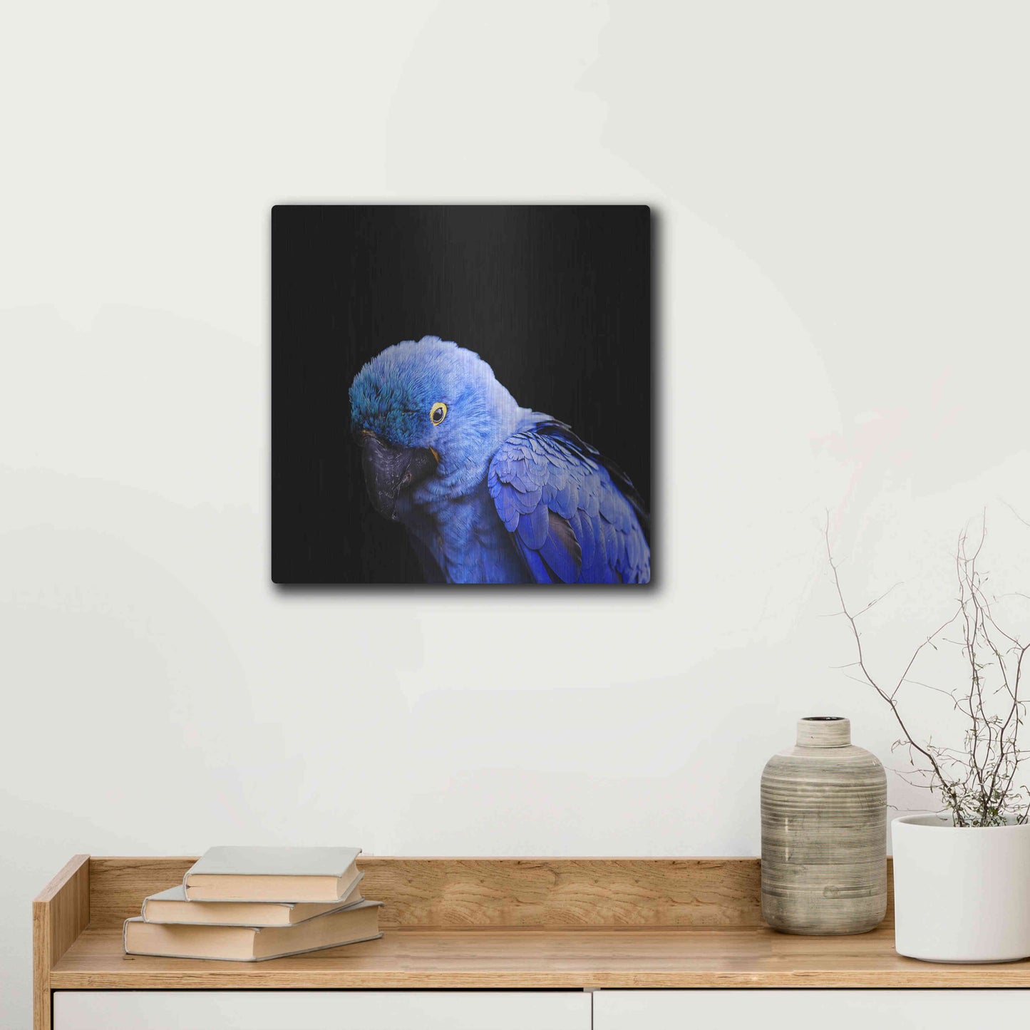 Luxe Metal Art 'Blue Quill' by Epic Portfolio Metal Wall Art,12x12