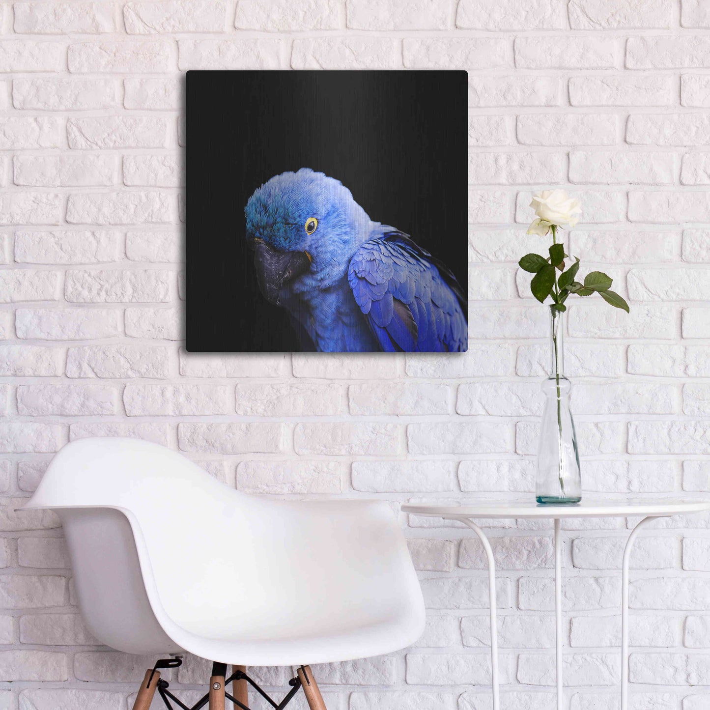 Luxe Metal Art 'Blue Quill' by Epic Portfolio Metal Wall Art,24x24