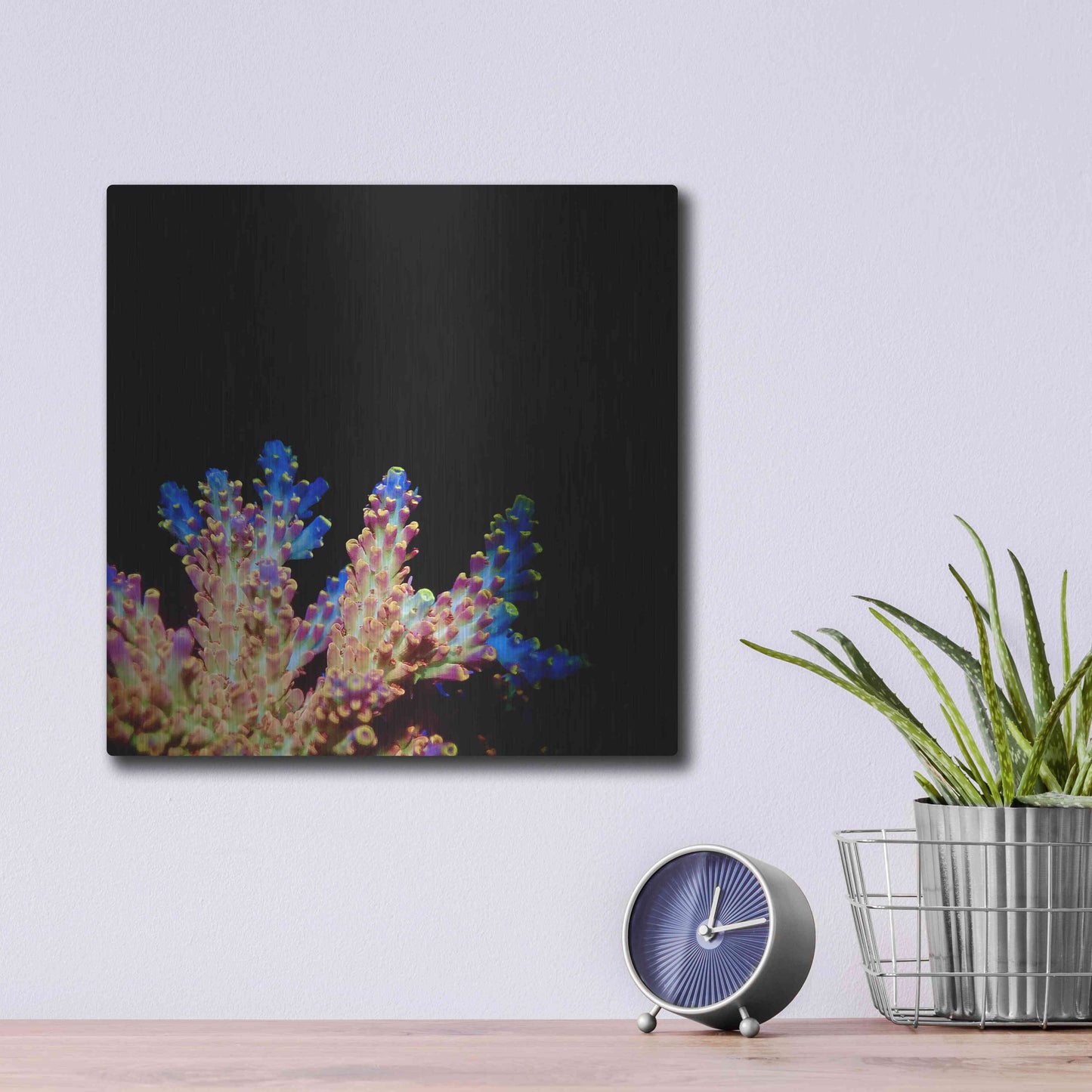 Luxe Metal Art 'Coral Reef' by Epic Portfolio Metal Wall Art,12x12