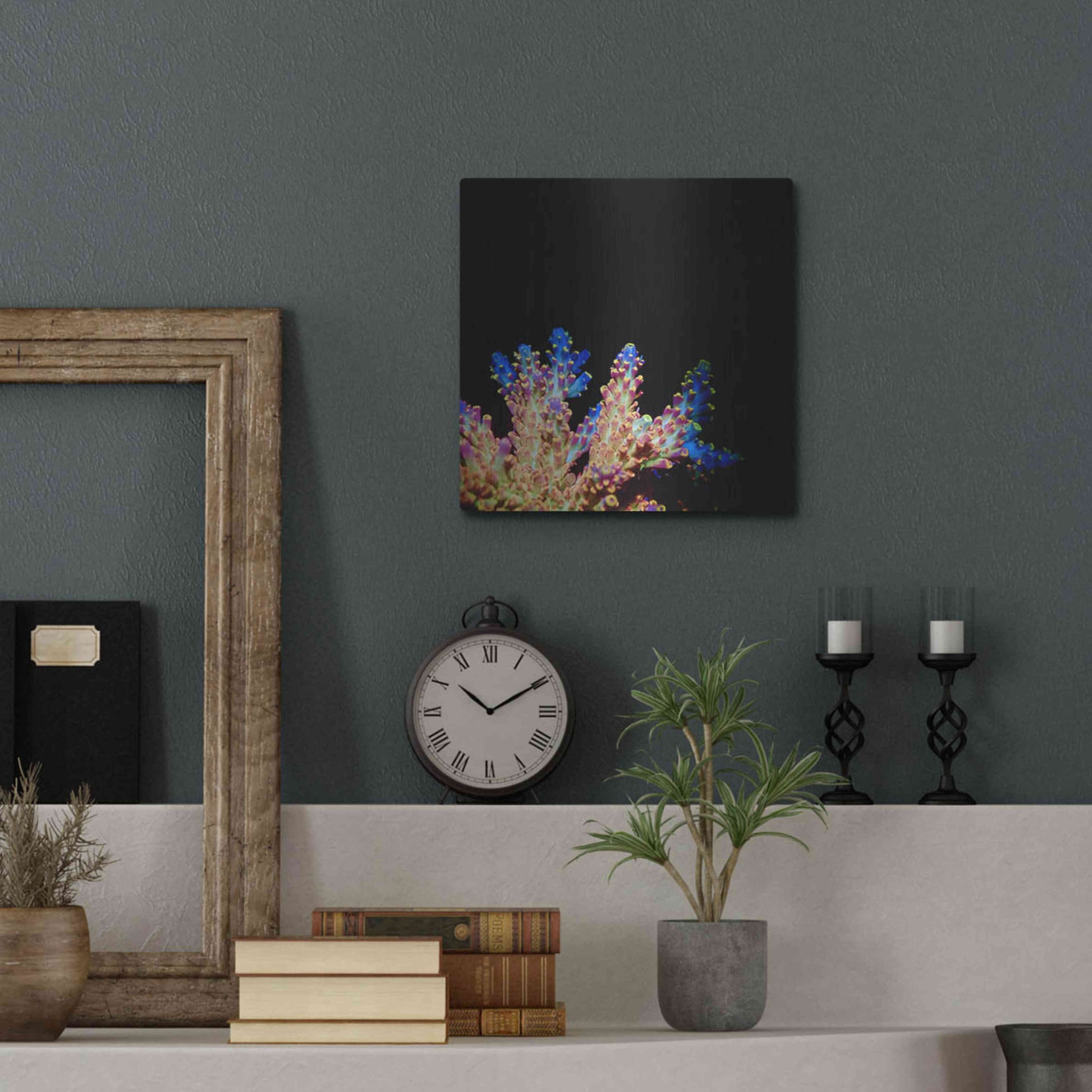 Luxe Metal Art 'Coral Reef' by Epic Portfolio Metal Wall Art,12x12