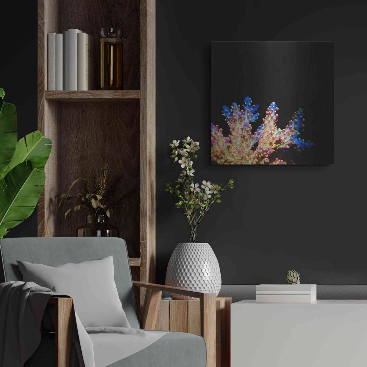 Luxe Metal Art 'Coral Reef' by Epic Portfolio Metal Wall Art,24x24