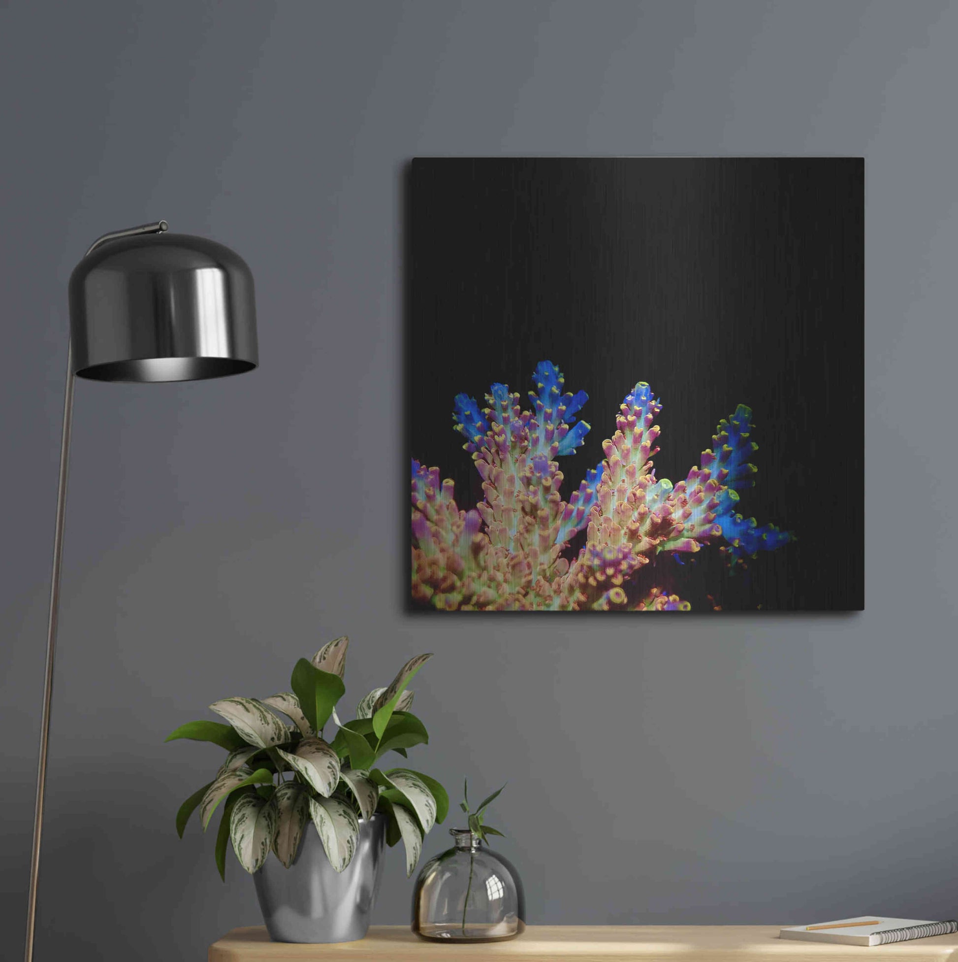 Luxe Metal Art 'Coral Reef' by Epic Portfolio Metal Wall Art,24x24