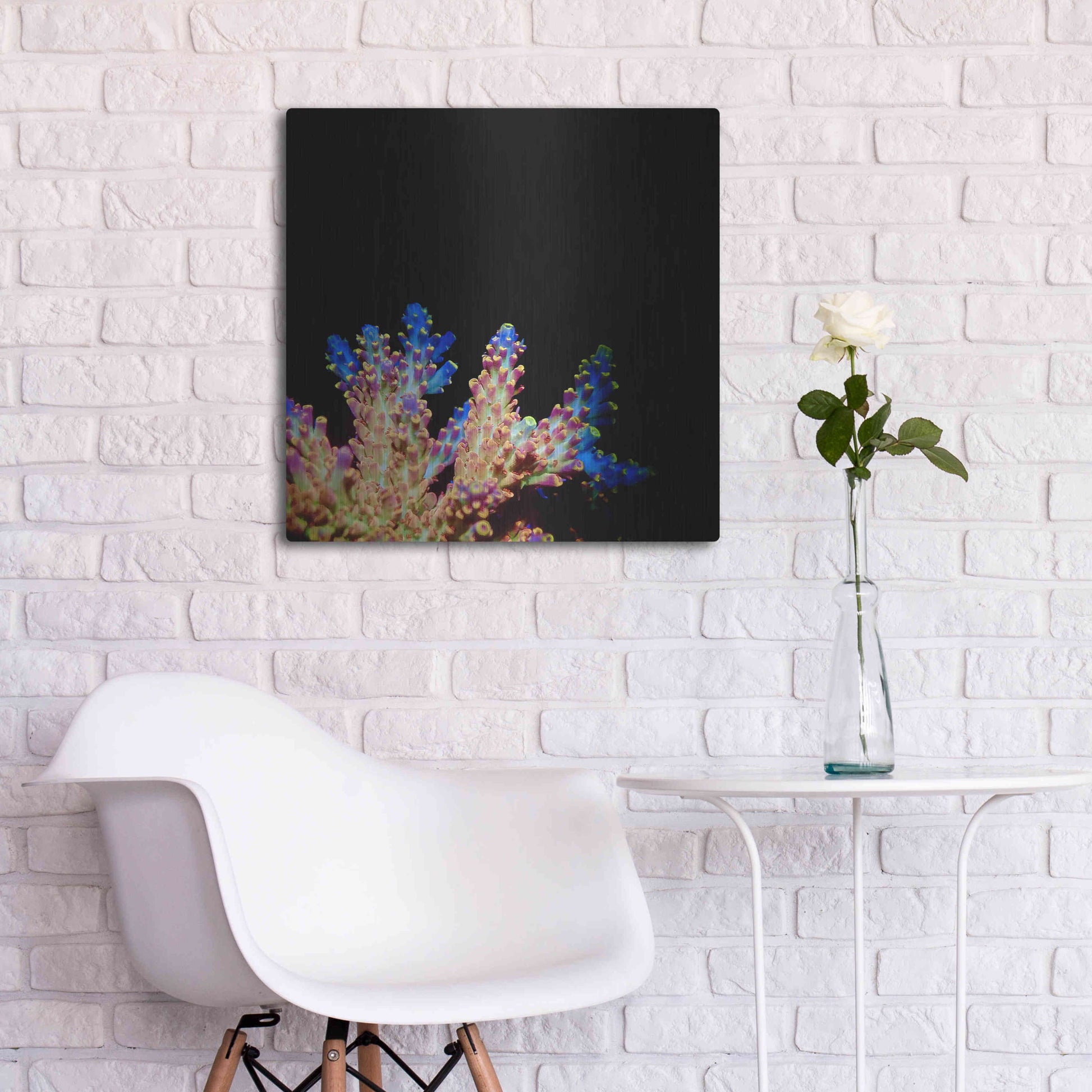 Luxe Metal Art 'Coral Reef' by Epic Portfolio Metal Wall Art,24x24