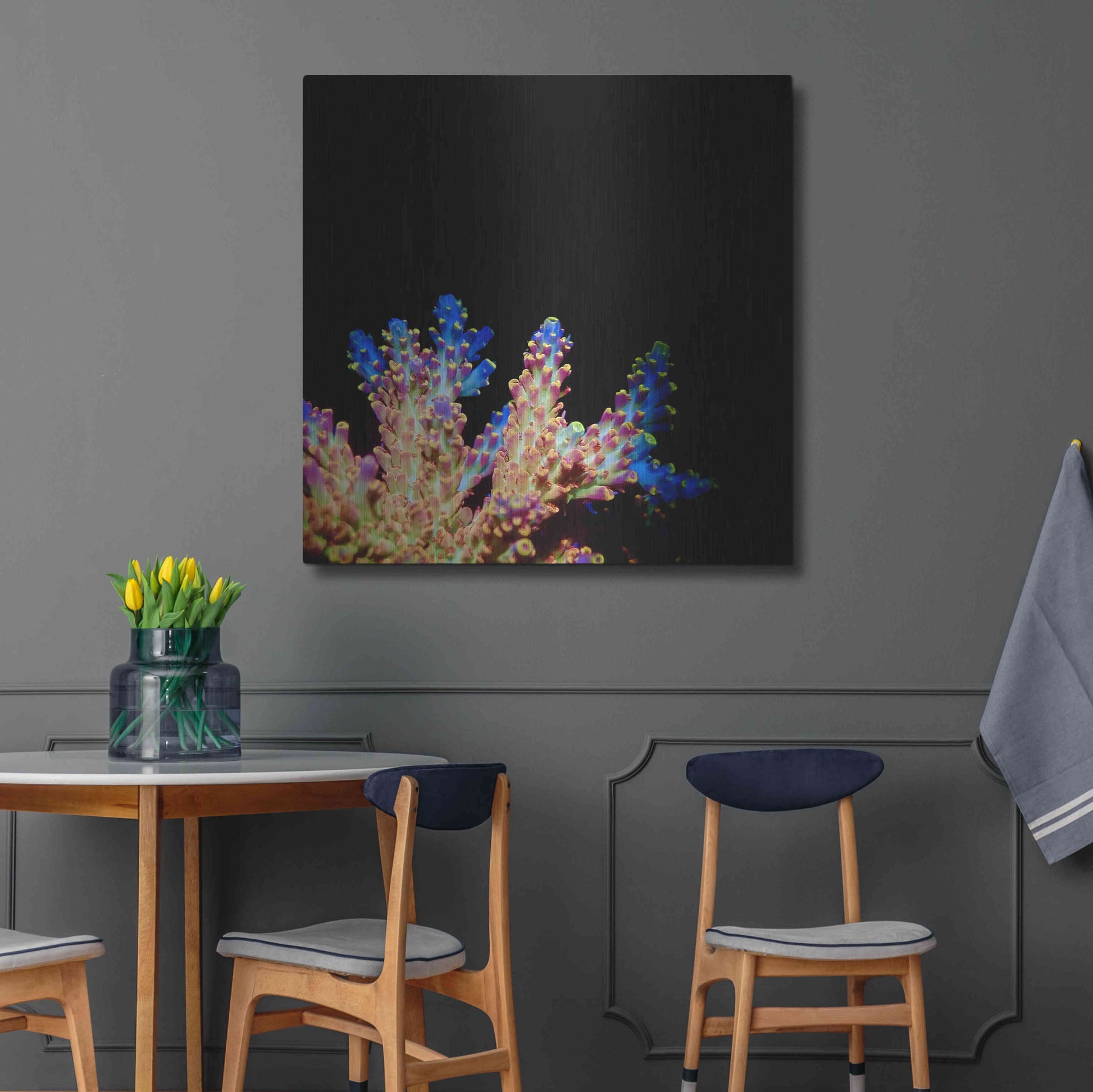 Luxe Metal Art 'Coral Reef' by Epic Portfolio Metal Wall Art,36x36