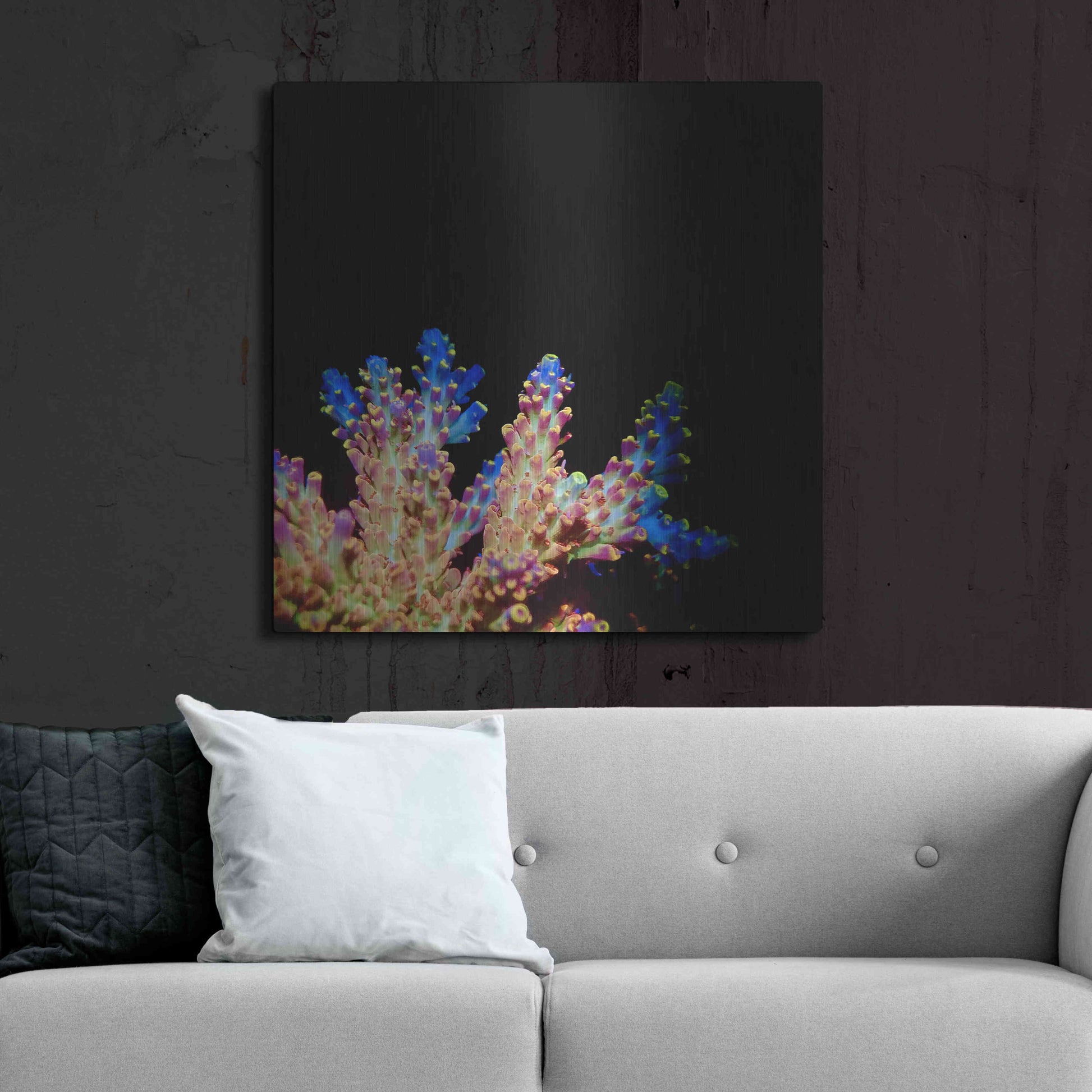 Luxe Metal Art 'Coral Reef' by Epic Portfolio Metal Wall Art,36x36