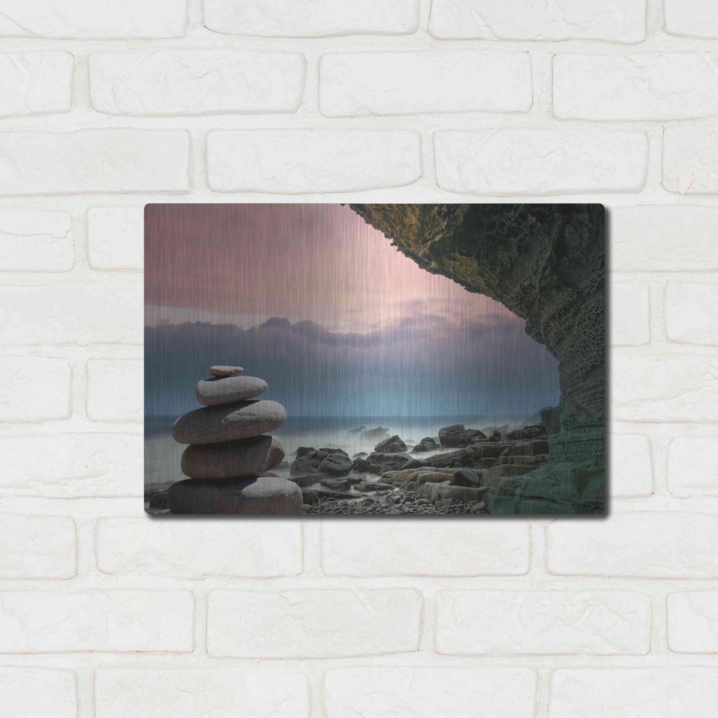 Luxe Metal Art 'Feng Shui' by Epic Portfolio Metal Wall Art,16x12