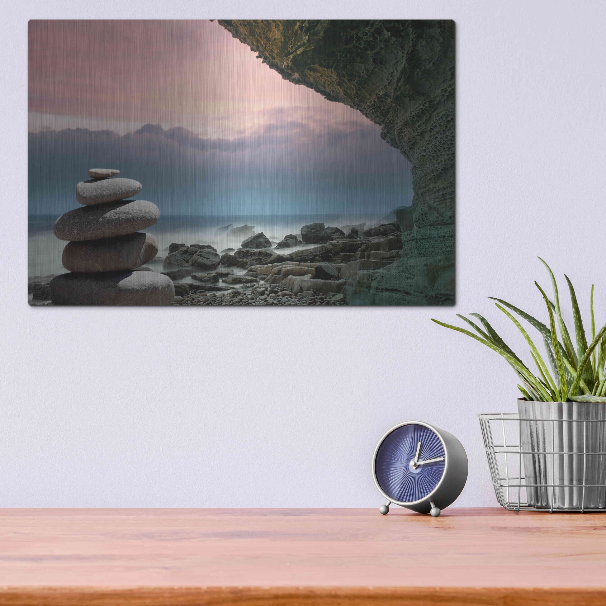 Luxe Metal Art 'Feng Shui' by Epic Portfolio Metal Wall Art,16x12