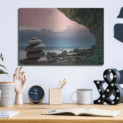 Luxe Metal Art 'Feng Shui' by Epic Portfolio Metal Wall Art,16x12