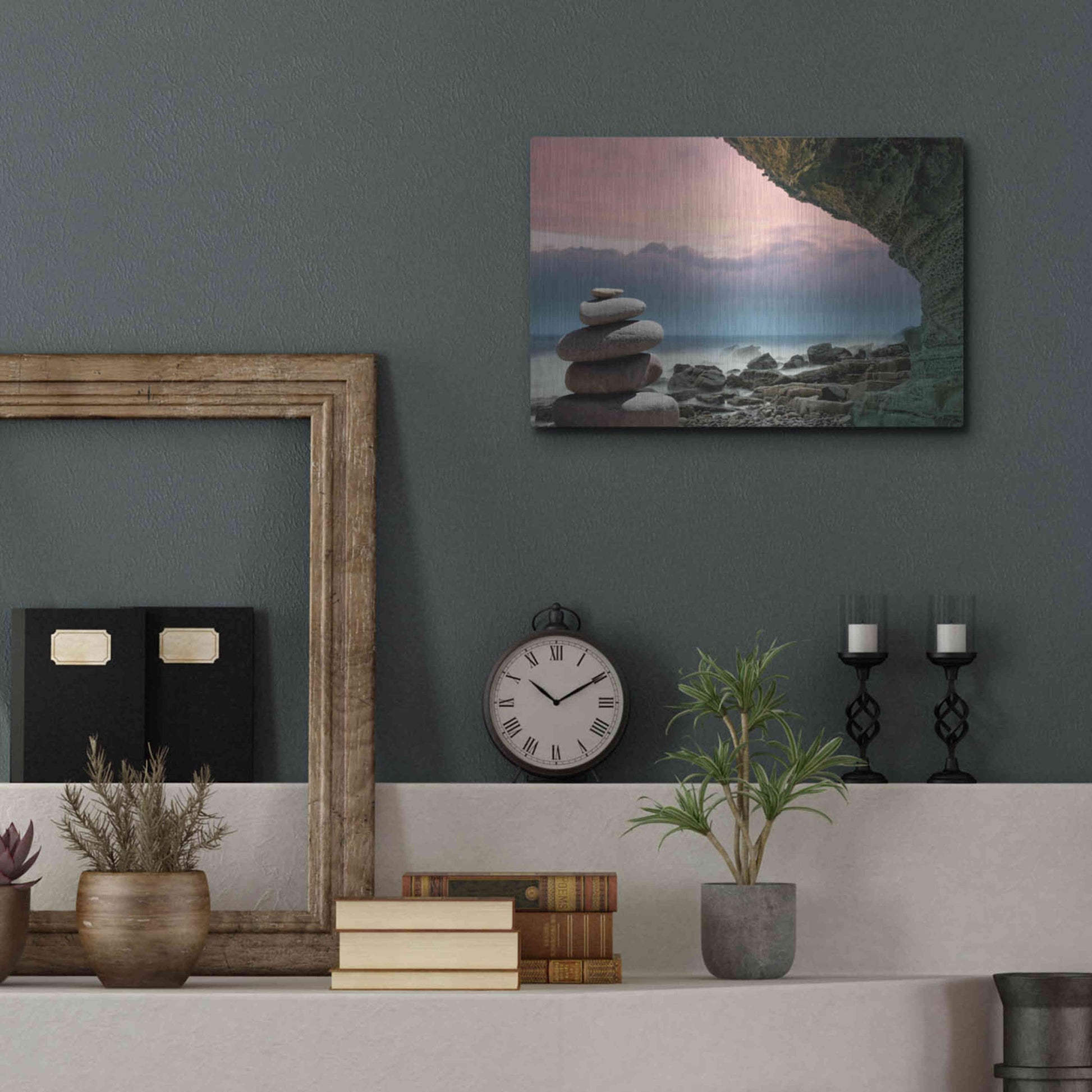 Luxe Metal Art 'Feng Shui' by Epic Portfolio Metal Wall Art,16x12