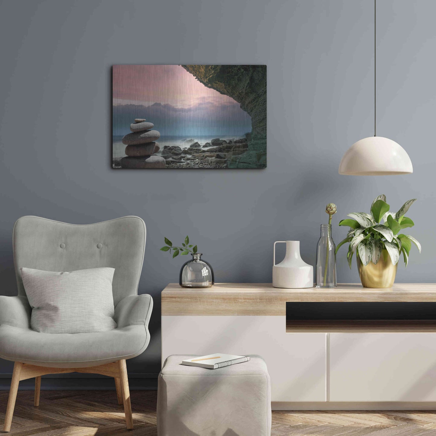 Luxe Metal Art 'Feng Shui' by Epic Portfolio Metal Wall Art,24x16