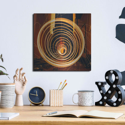 Luxe Metal Art 'Fiery Vortex' by Epic Portfolio Metal Wall Art,12x12