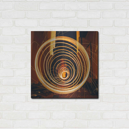 Luxe Metal Art 'Fiery Vortex' by Epic Portfolio Metal Wall Art,24x24