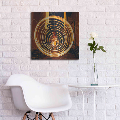 Luxe Metal Art 'Fiery Vortex' by Epic Portfolio Metal Wall Art,24x24