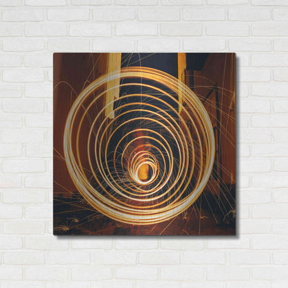 Luxe Metal Art 'Fiery Vortex' by Epic Portfolio Metal Wall Art,36x36