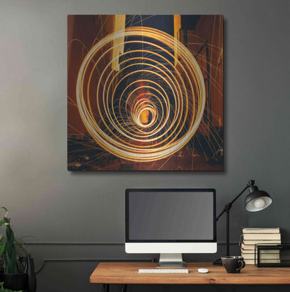 Luxe Metal Art 'Fiery Vortex' by Epic Portfolio Metal Wall Art,36x36
