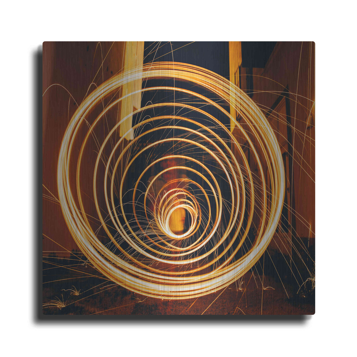 Luxe Metal Art 'Fiery Vortex' by Epic Portfolio Metal Wall Art