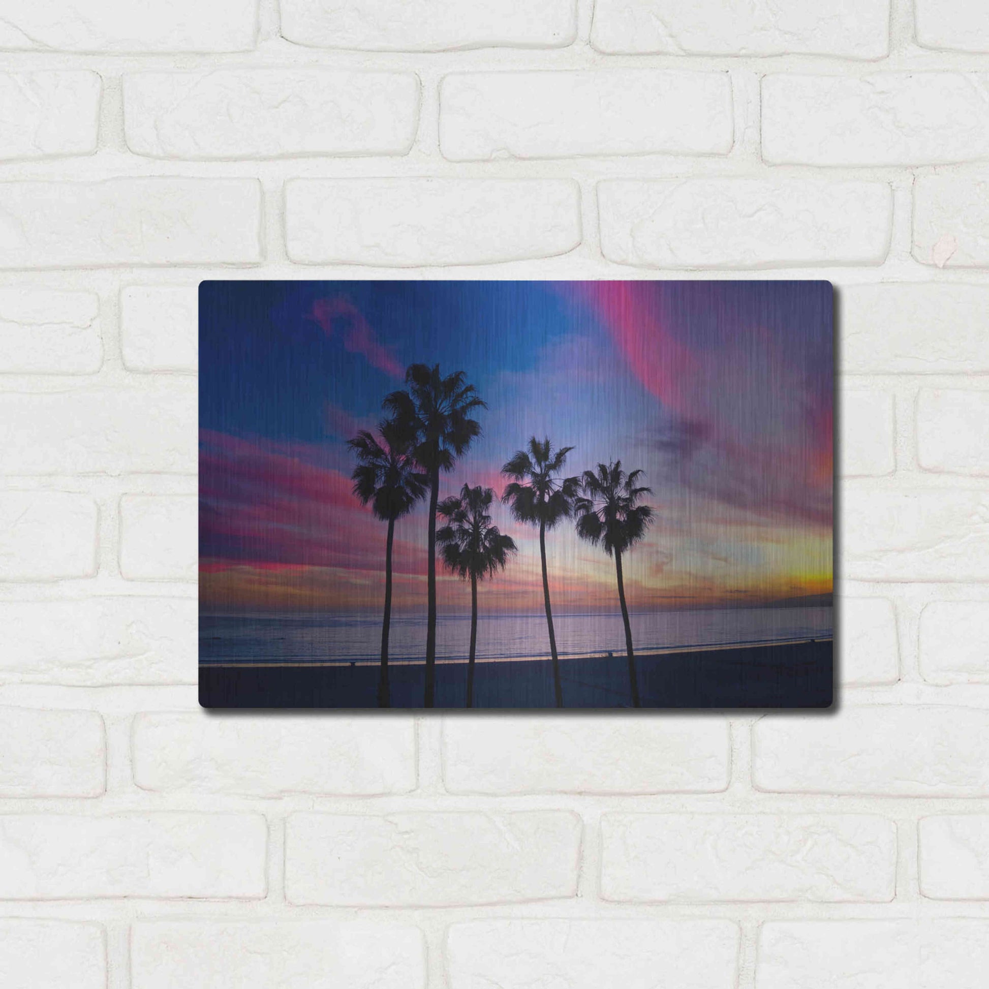 Luxe Metal Art 'Florida Sunset' by Epic Portfolio Metal Wall Art,16x12