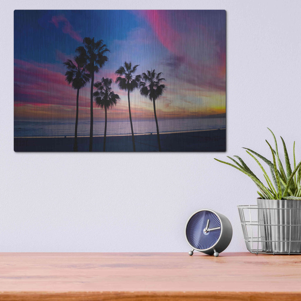 Luxe Metal Art 'Florida Sunset' by Epic Portfolio Metal Wall Art,16x12