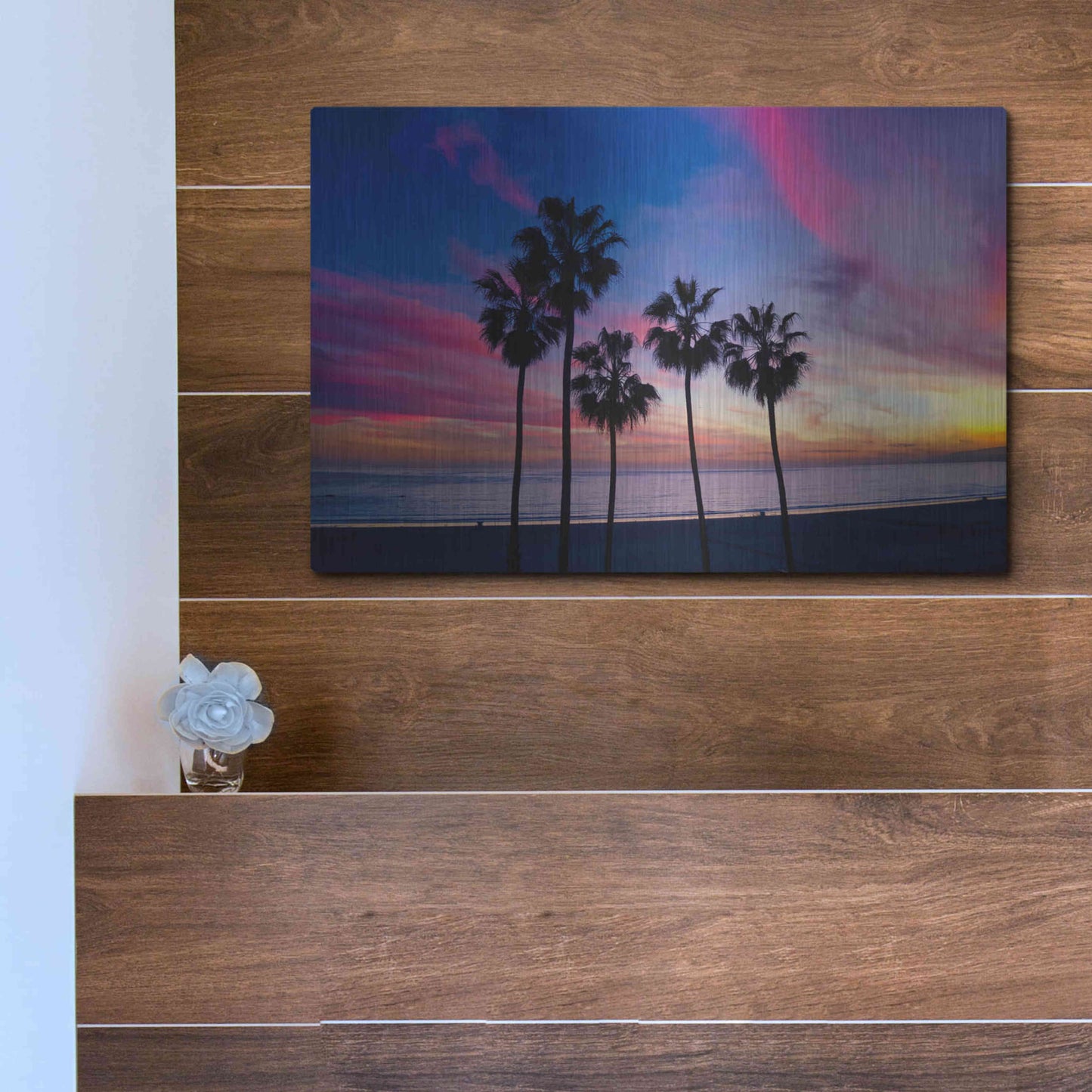 Luxe Metal Art 'Florida Sunset' by Epic Portfolio Metal Wall Art,16x12