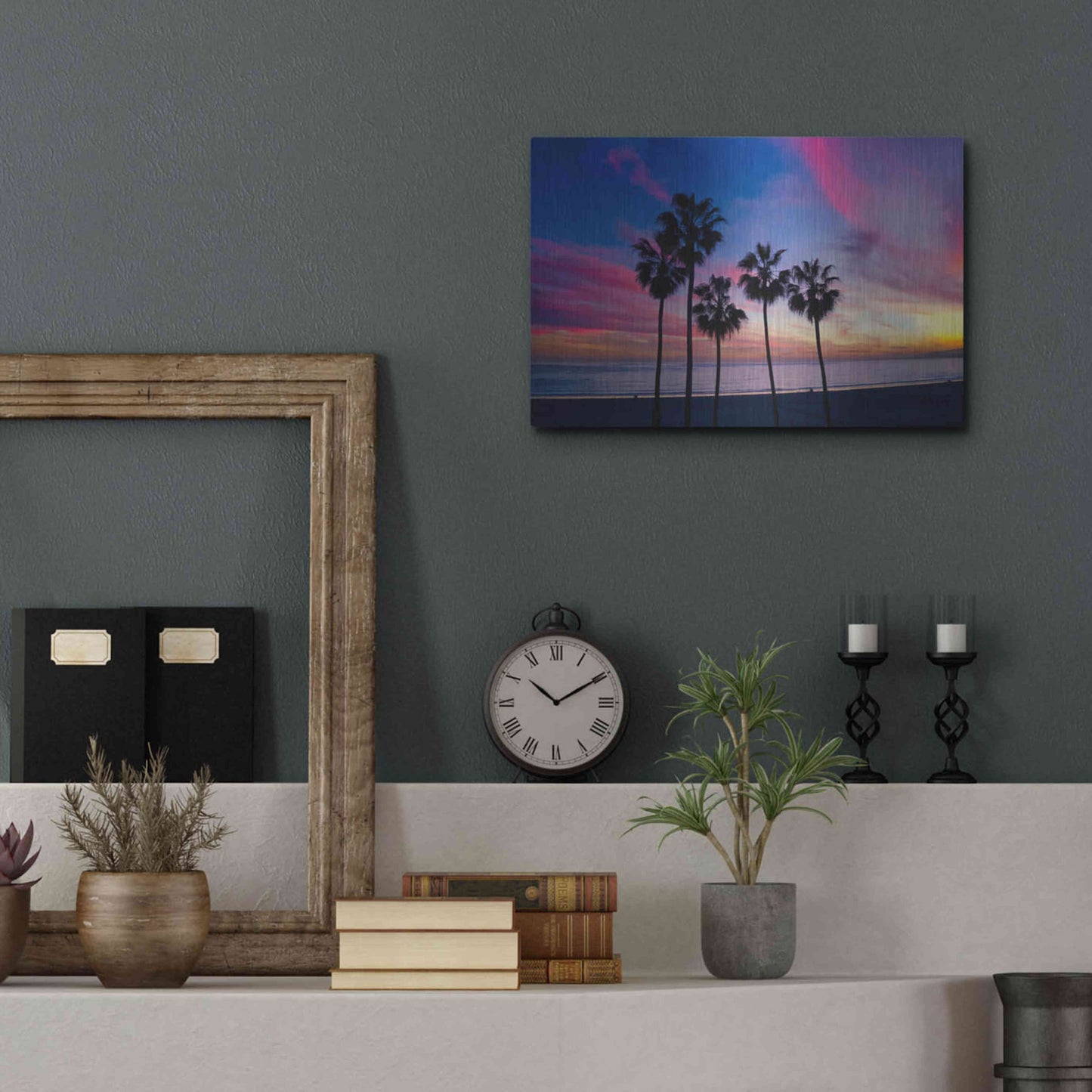 Luxe Metal Art 'Florida Sunset' by Epic Portfolio Metal Wall Art,16x12