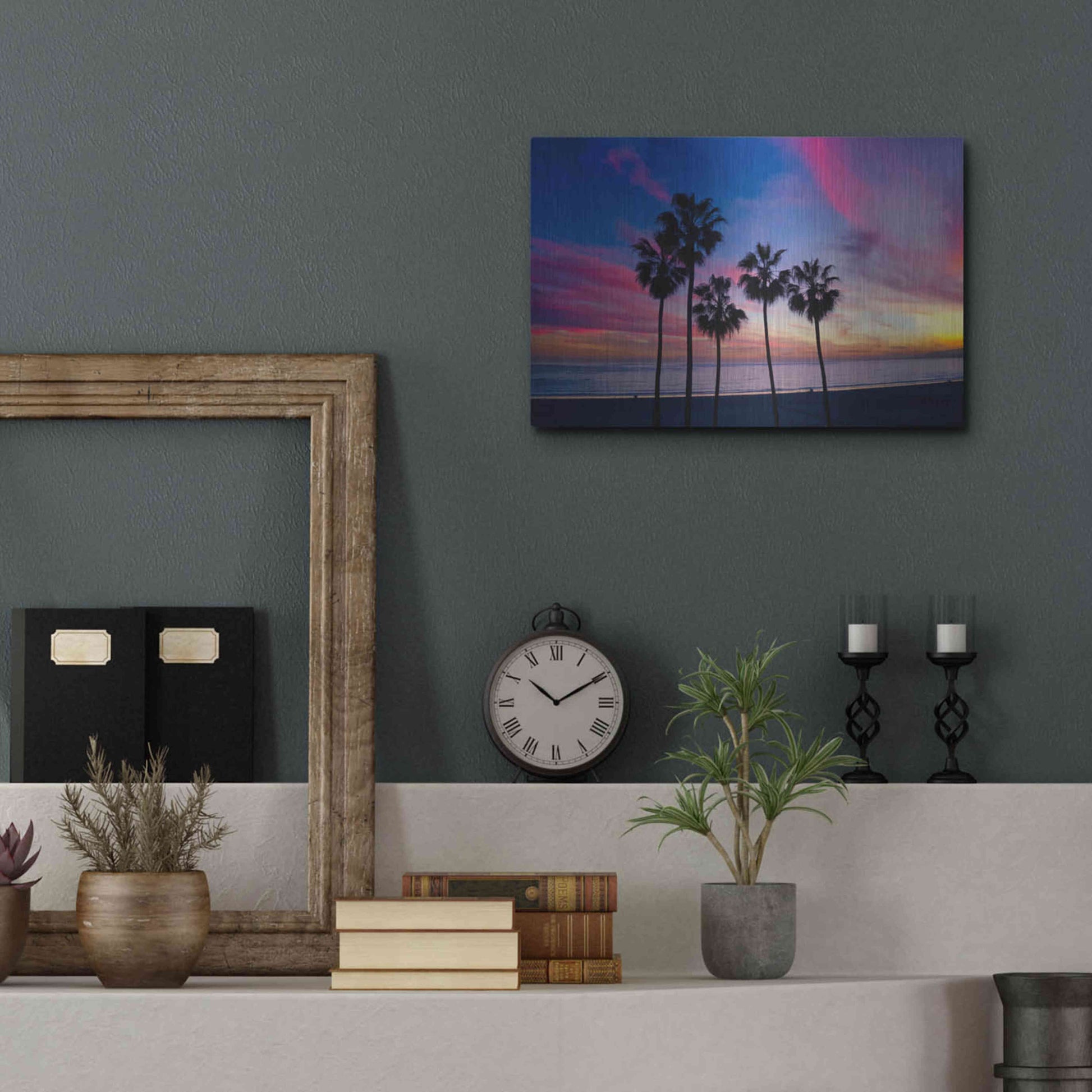 Luxe Metal Art 'Florida Sunset' by Epic Portfolio Metal Wall Art,16x12