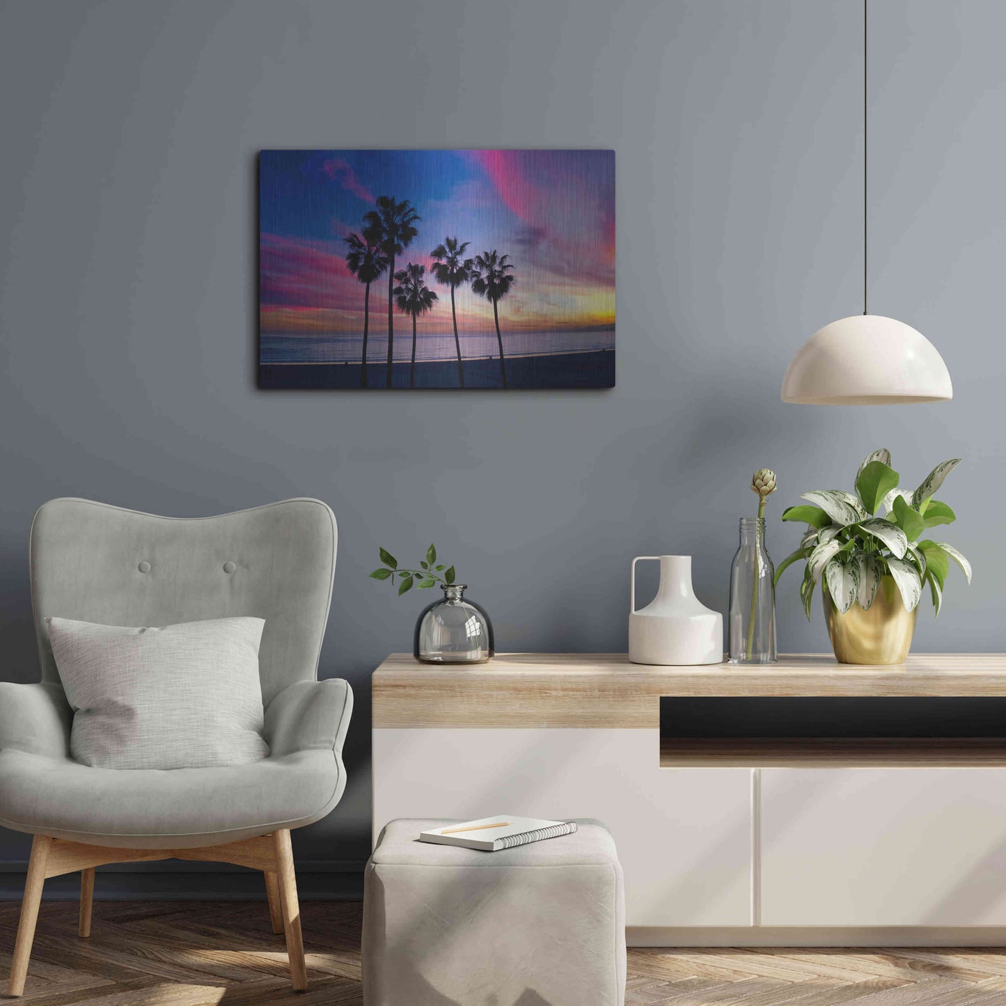Luxe Metal Art 'Florida Sunset' by Epic Portfolio Metal Wall Art,24x16