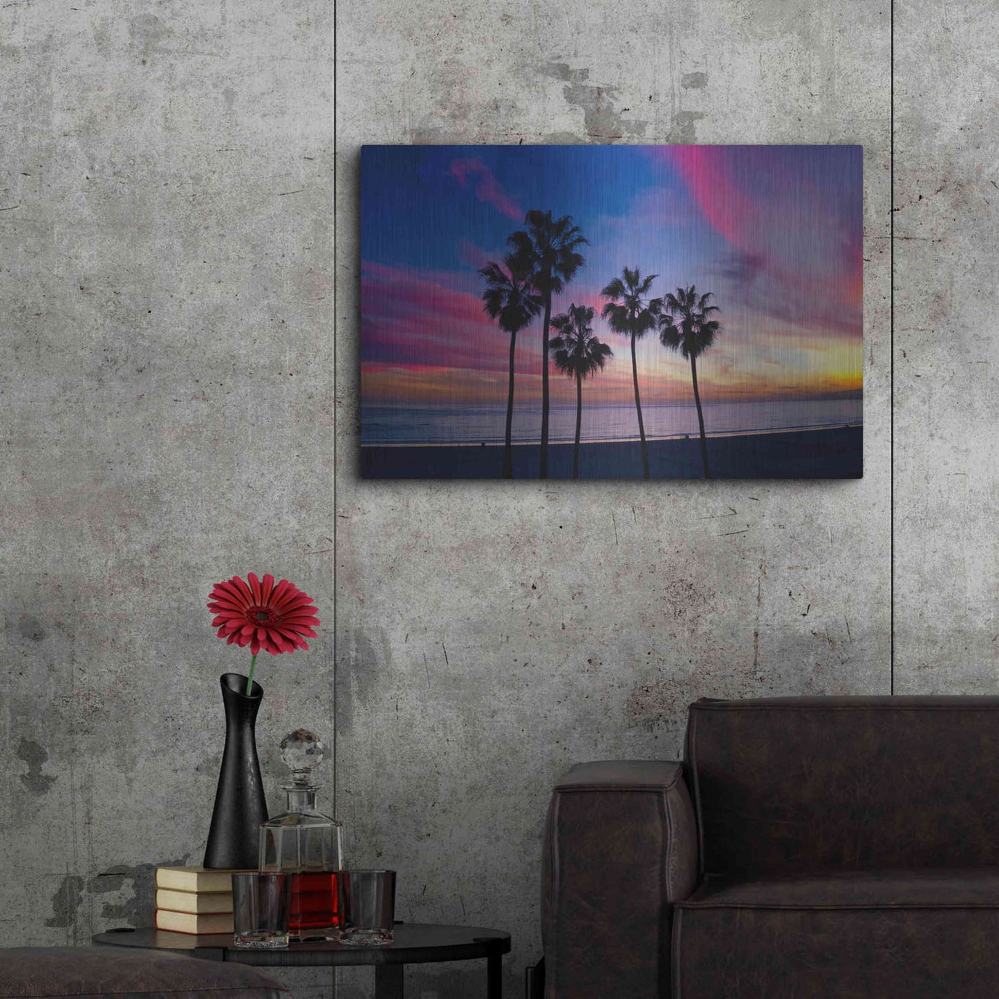 Luxe Metal Art 'Florida Sunset' by Epic Portfolio Metal Wall Art,36x24