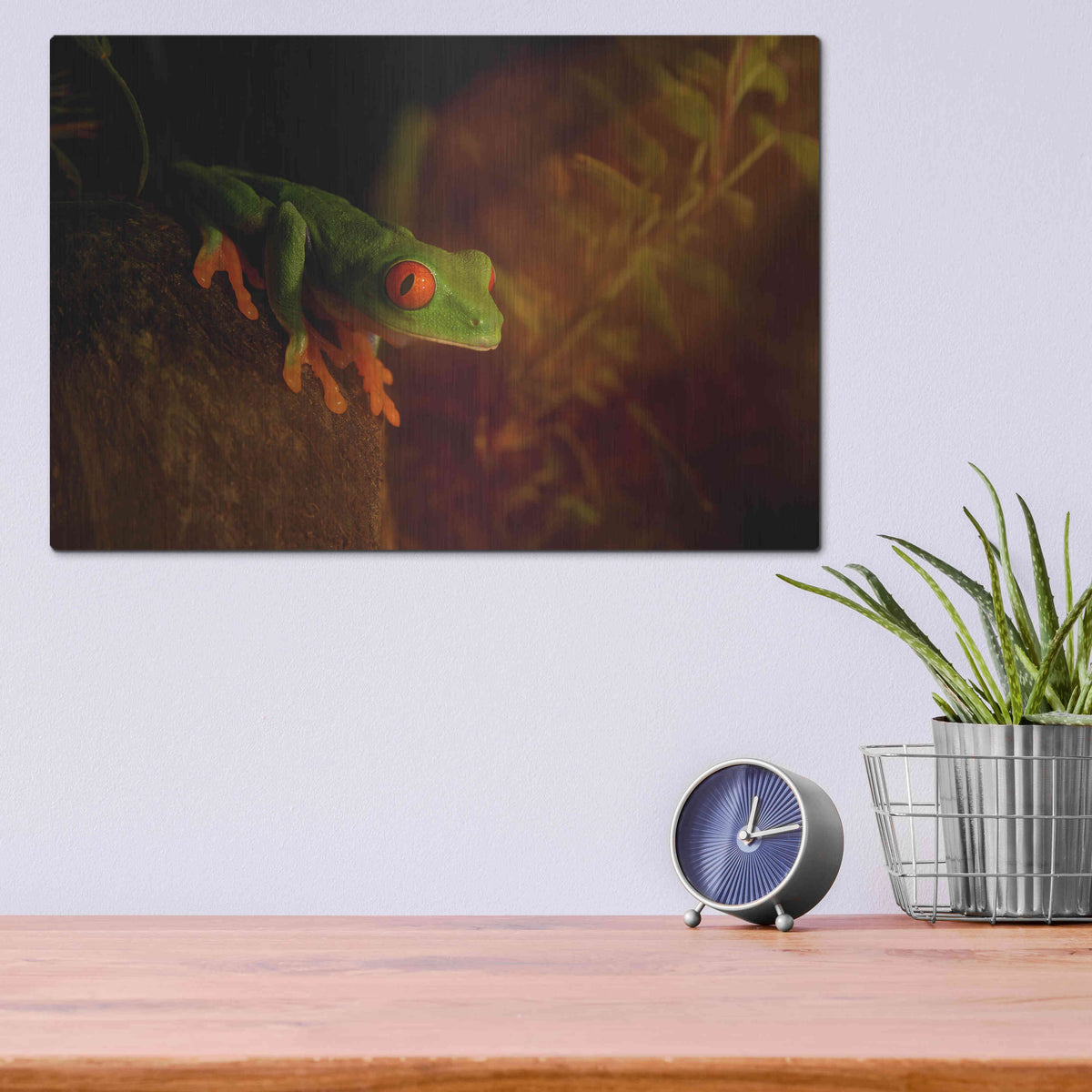 Luxe Metal Art 'Froggy' by Epic Portfolio Metal Wall Art,16x12