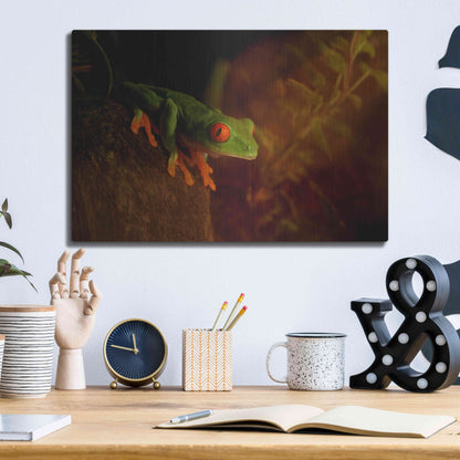Luxe Metal Art 'Froggy' by Epic Portfolio Metal Wall Art,16x12