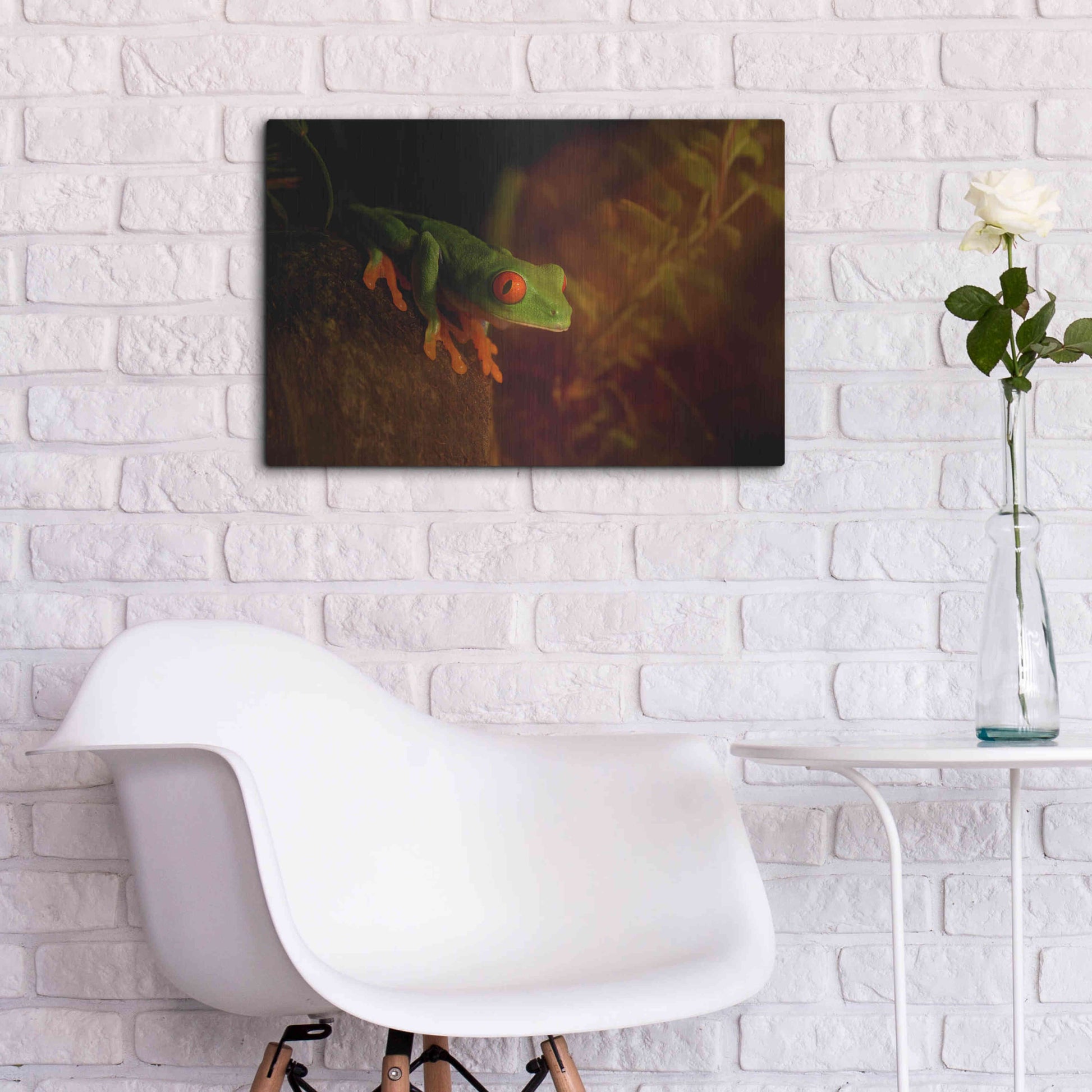 Luxe Metal Art 'Froggy' by Epic Portfolio Metal Wall Art,24x16