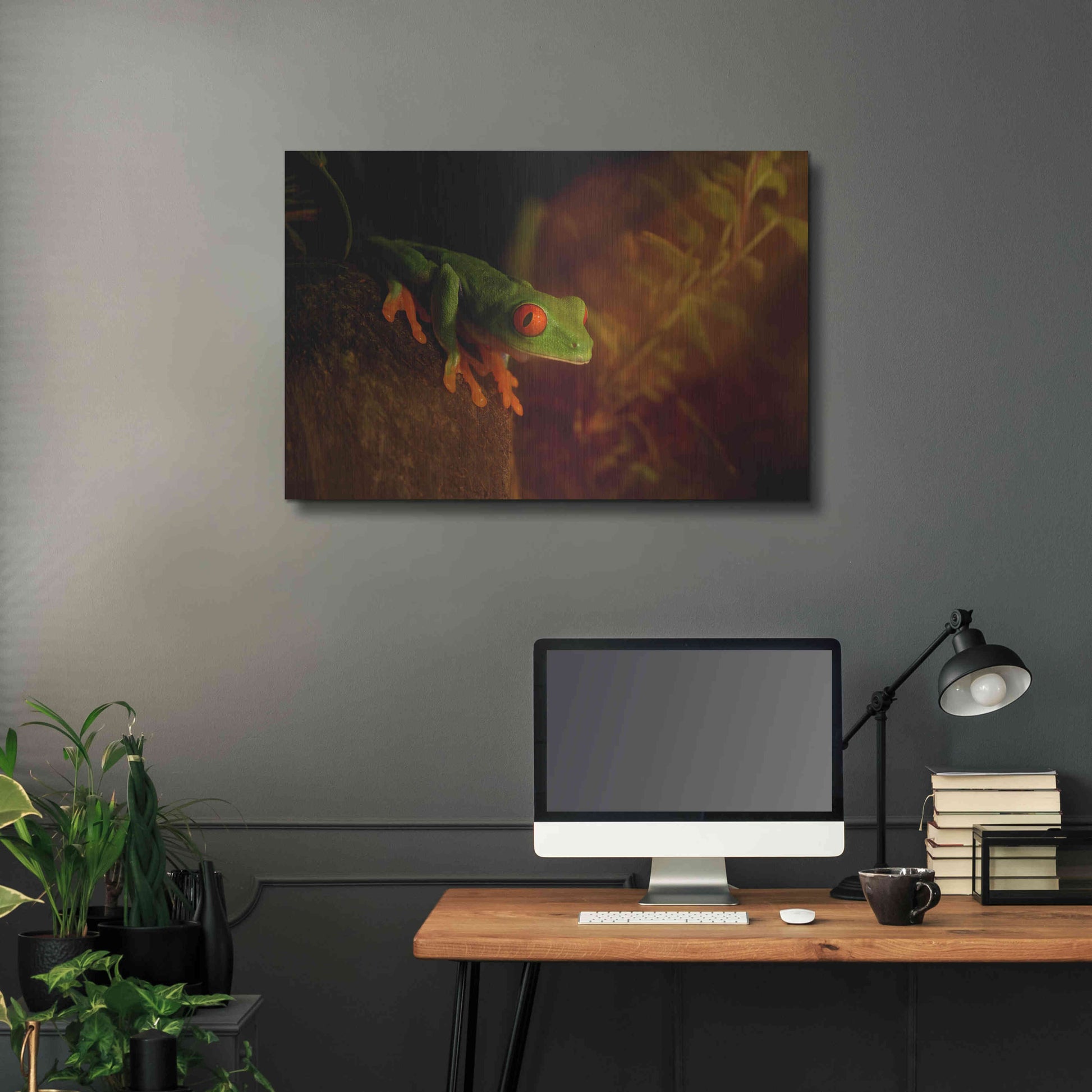 Luxe Metal Art 'Froggy' by Epic Portfolio Metal Wall Art,36x24