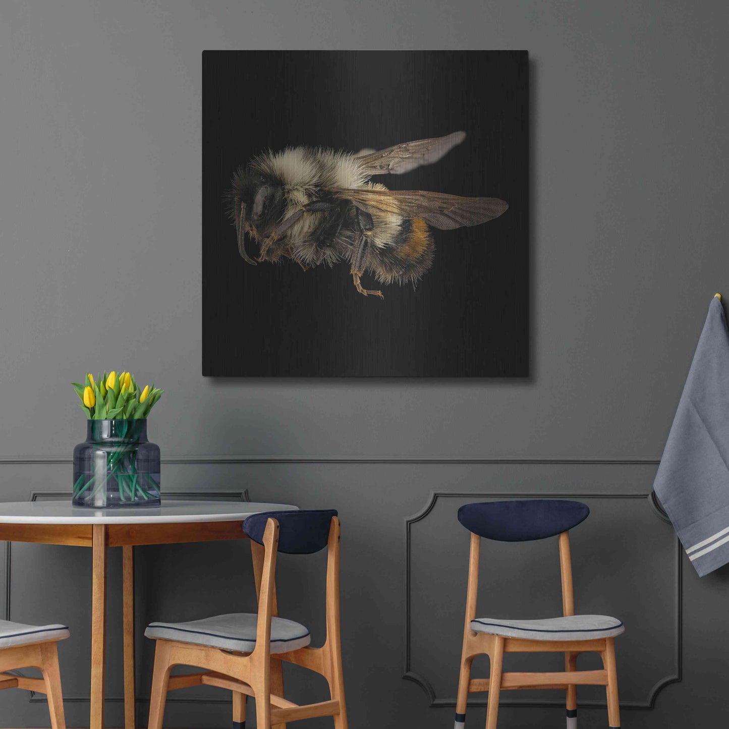 Luxe Metal Art 'Fuzzy Buzzy' by Epic Portfolio Metal Wall Art,36x36
