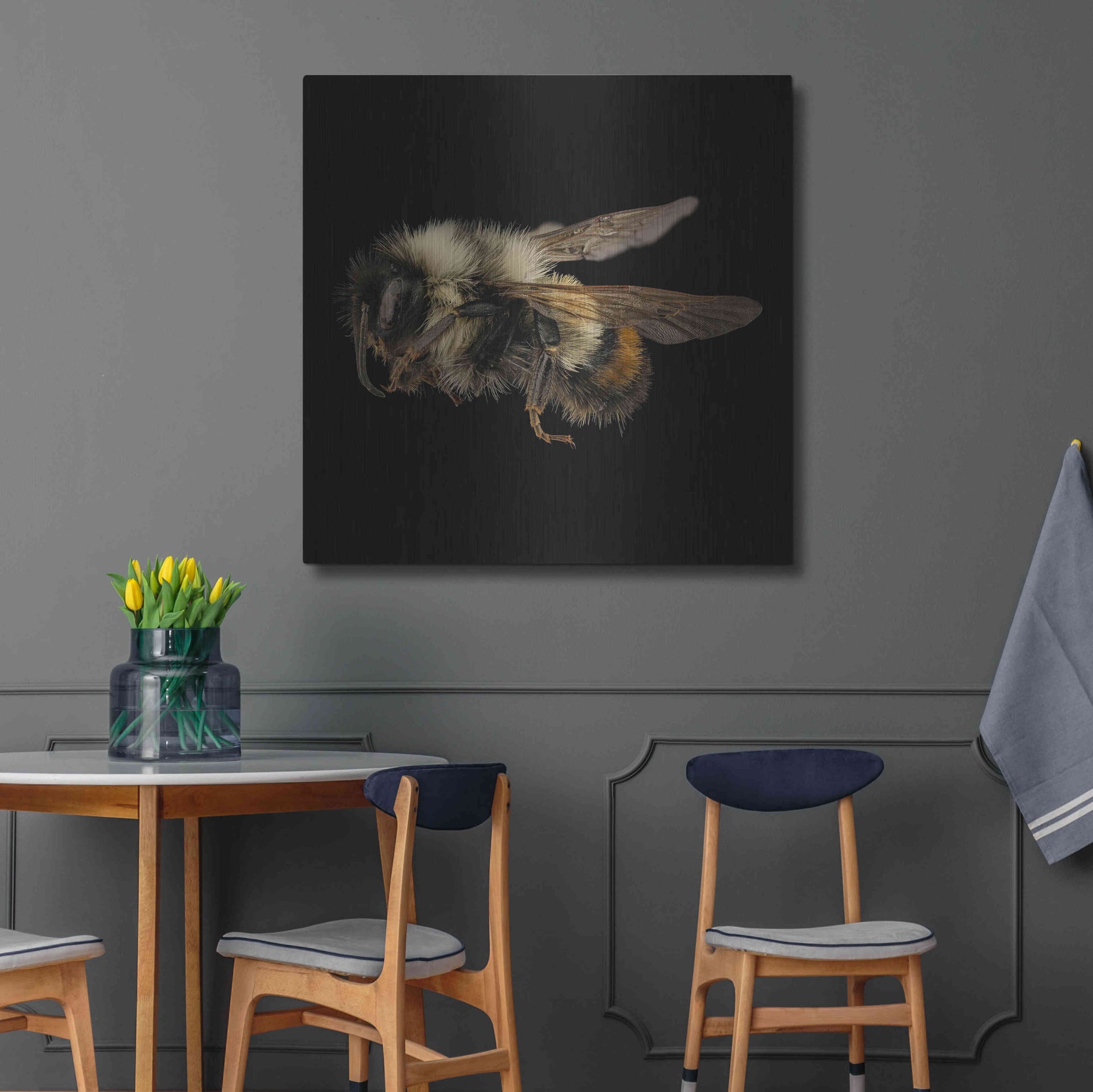 Luxe Metal Art 'Fuzzy Buzzy' by Epic Portfolio Metal Wall Art,36x36