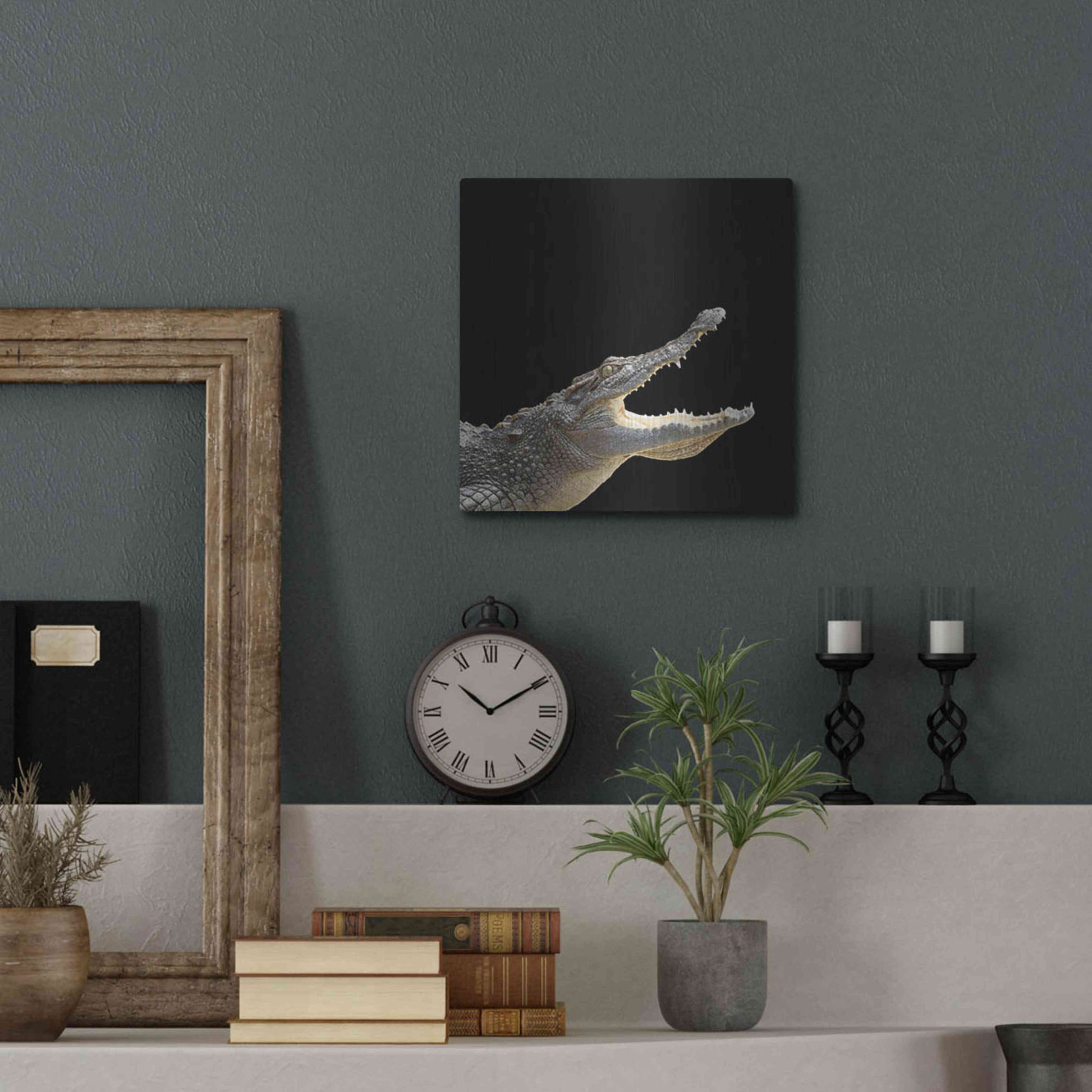 Luxe Metal Art 'Gator Games' by Epic Portfolio Metal Wall Art,12x12