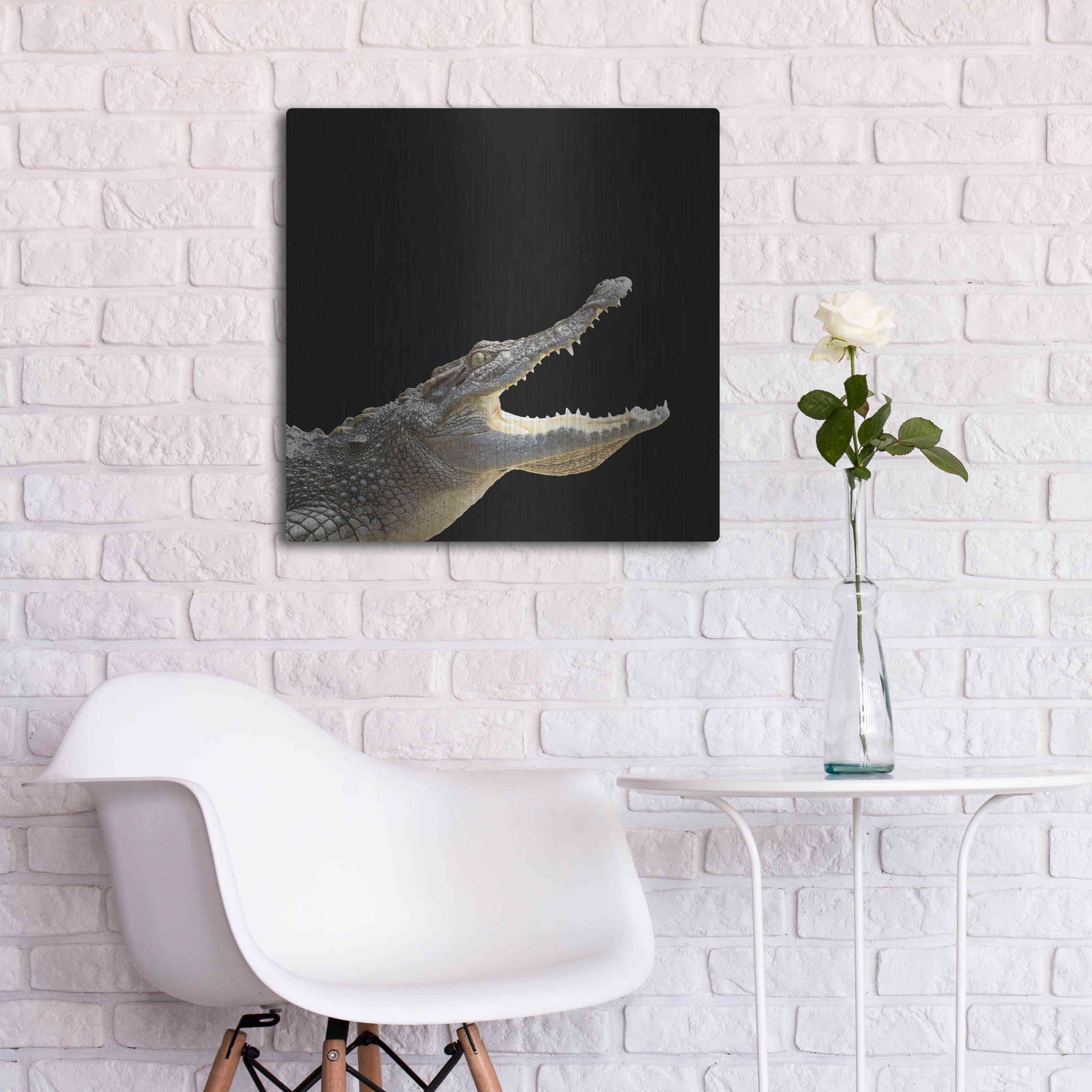 Luxe Metal Art 'Gator Games' by Epic Portfolio Metal Wall Art,24x24